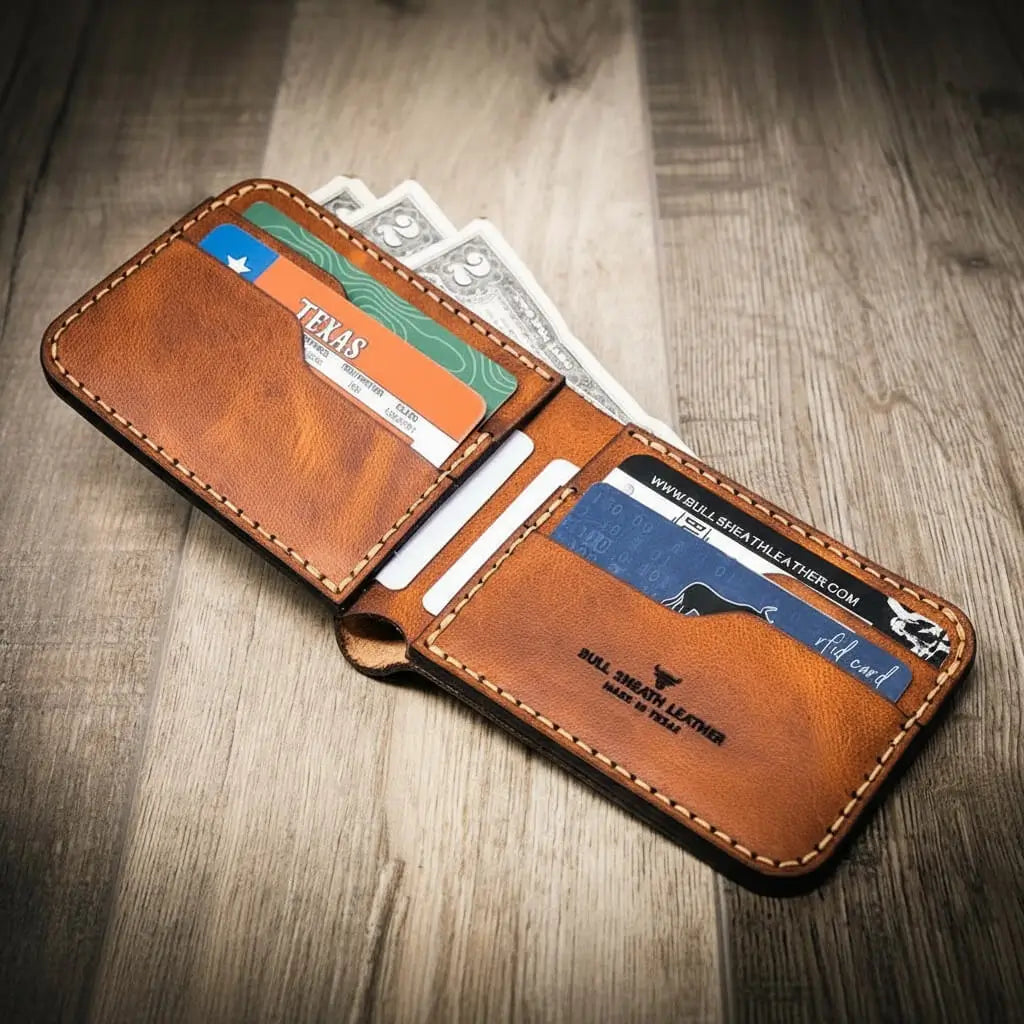 Rio Grande bifold full-grain leather wallet, view 9