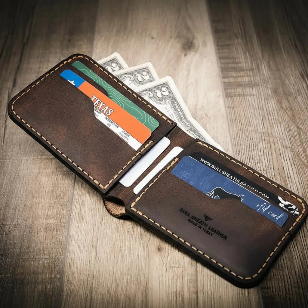 Rio Grande bifold full-grain leather wallet, view 5
