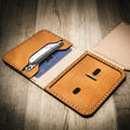 Minimalist leather badge wallet