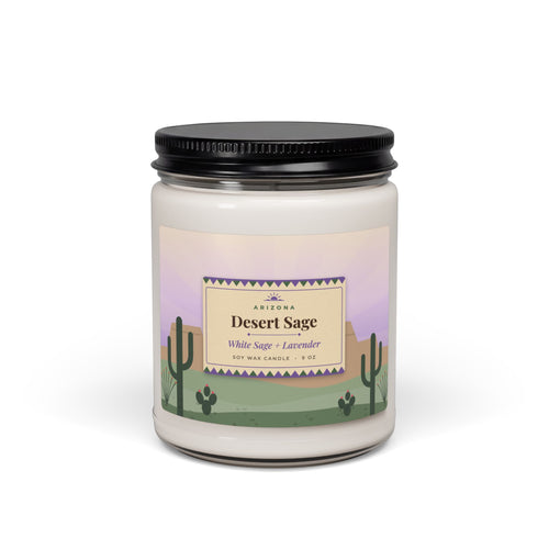 Desert Sage Candle – White Sage & Lavender Arizona Soy Candle 9oz — front view
