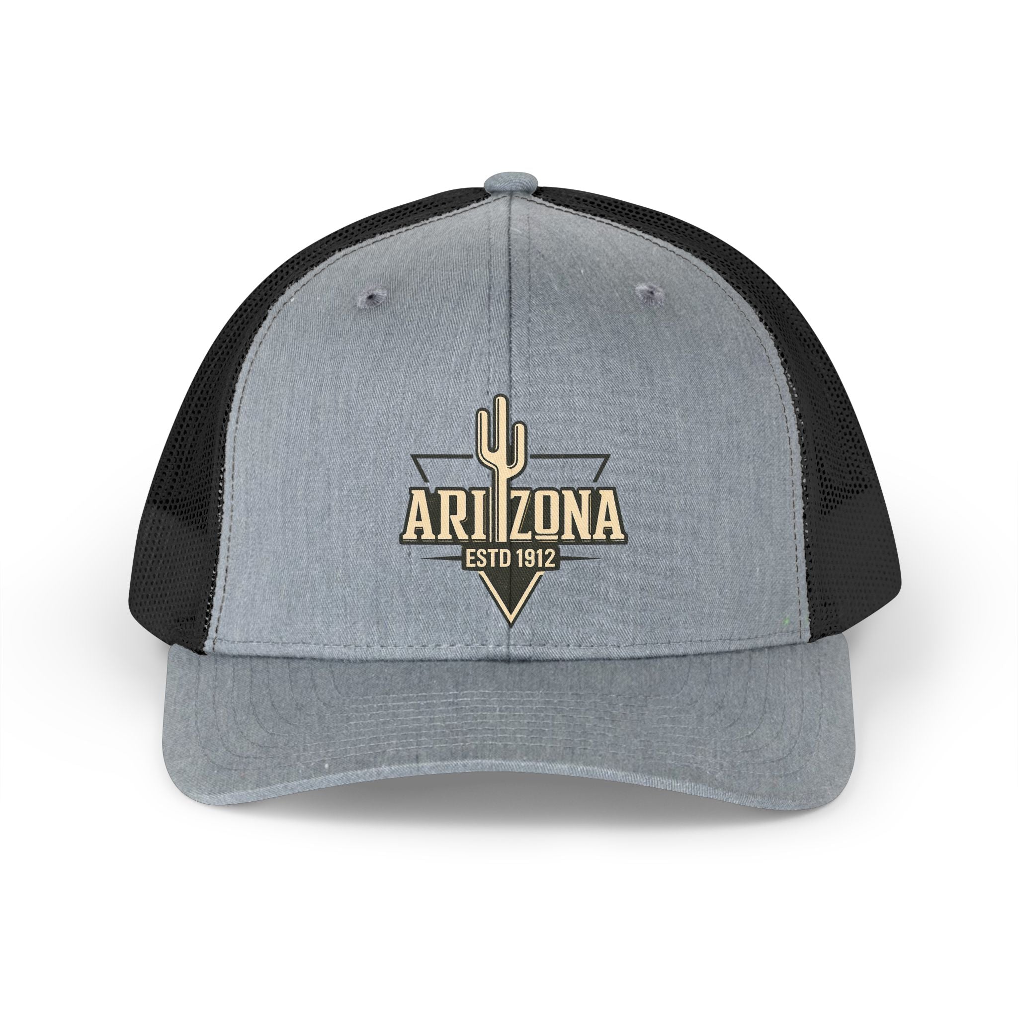 Arizona Retro Trucker Hat — Vintage Cactus Logo Cap — back mesh panel view