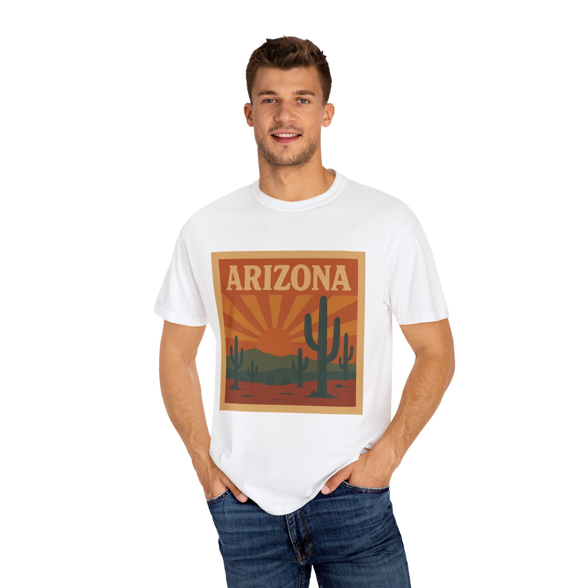Arizona Sunset Unisex Garment-Dyed T-Shirt Printify