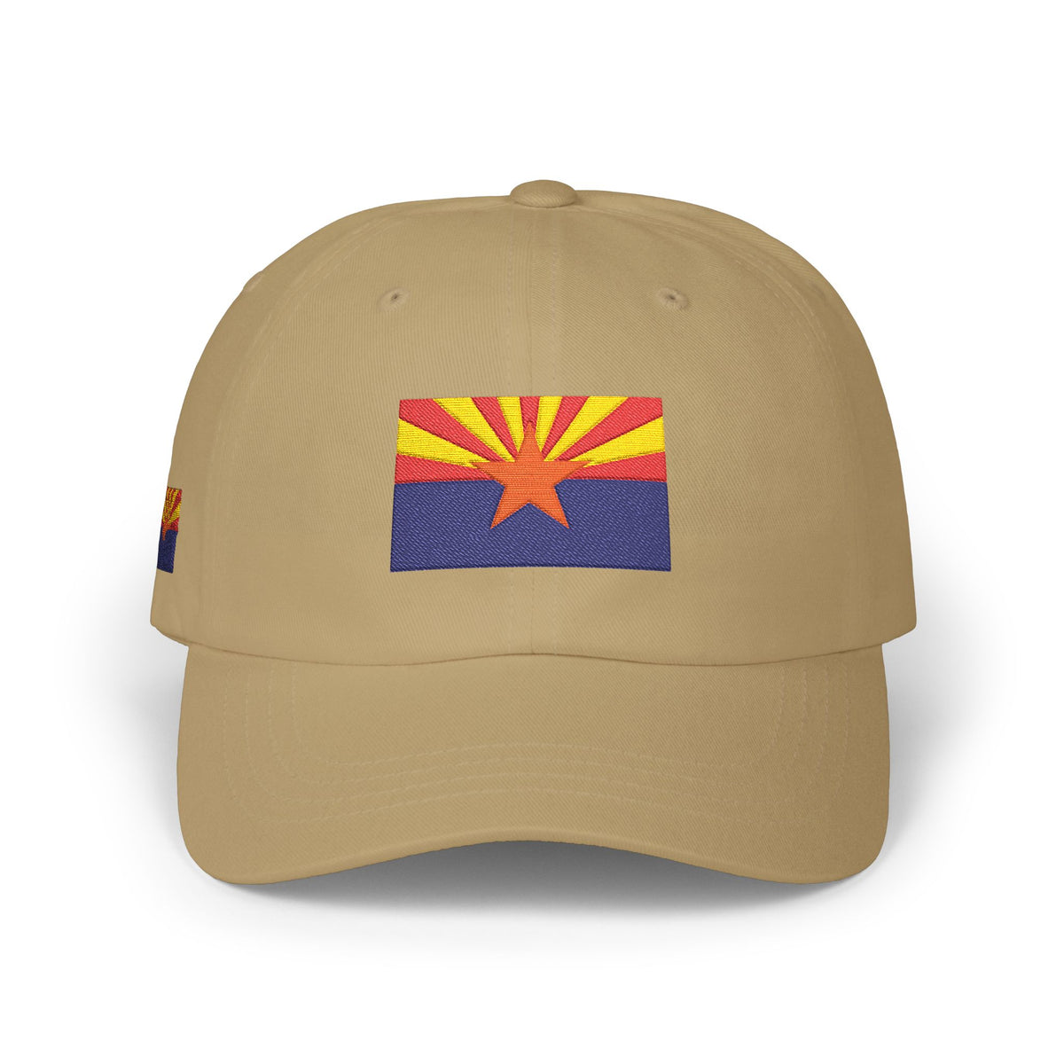 Arizona flag embroidered dad cap - Khaki, front view