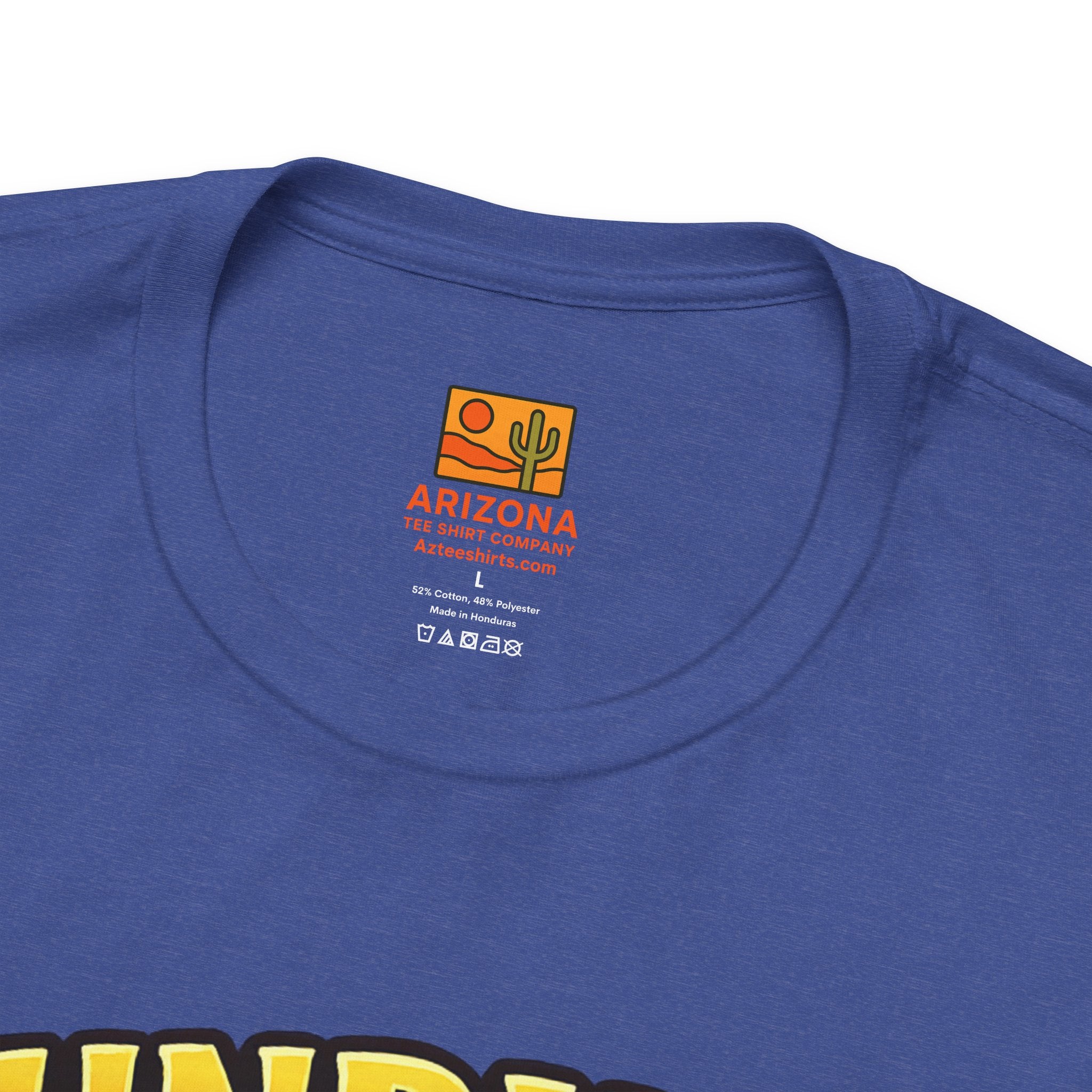 Arizona Desert Sunset Coyote & Saguaro T-Shirt — detail view