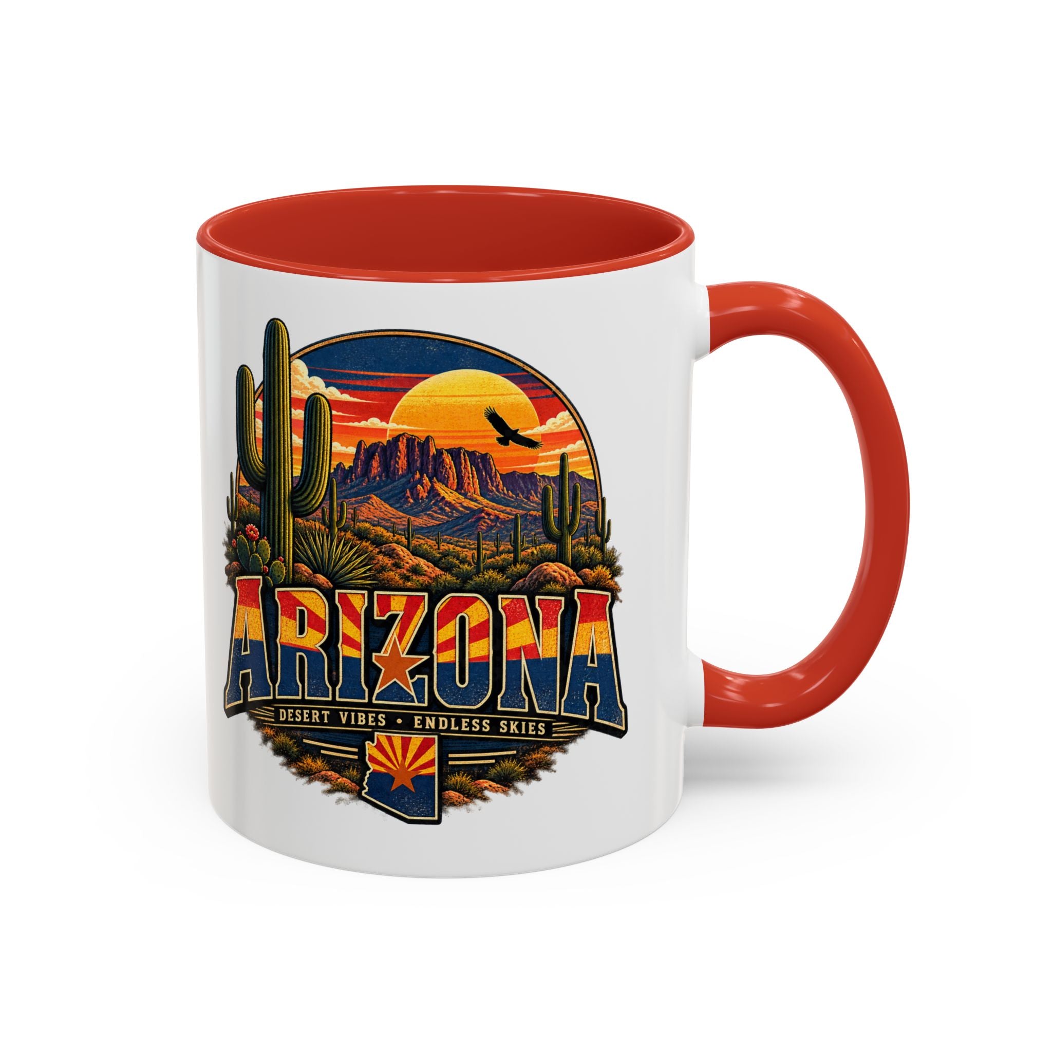Arizona Coffee Mug – Desert Vibes Scenic Souvenir (11/15oz) — back view
