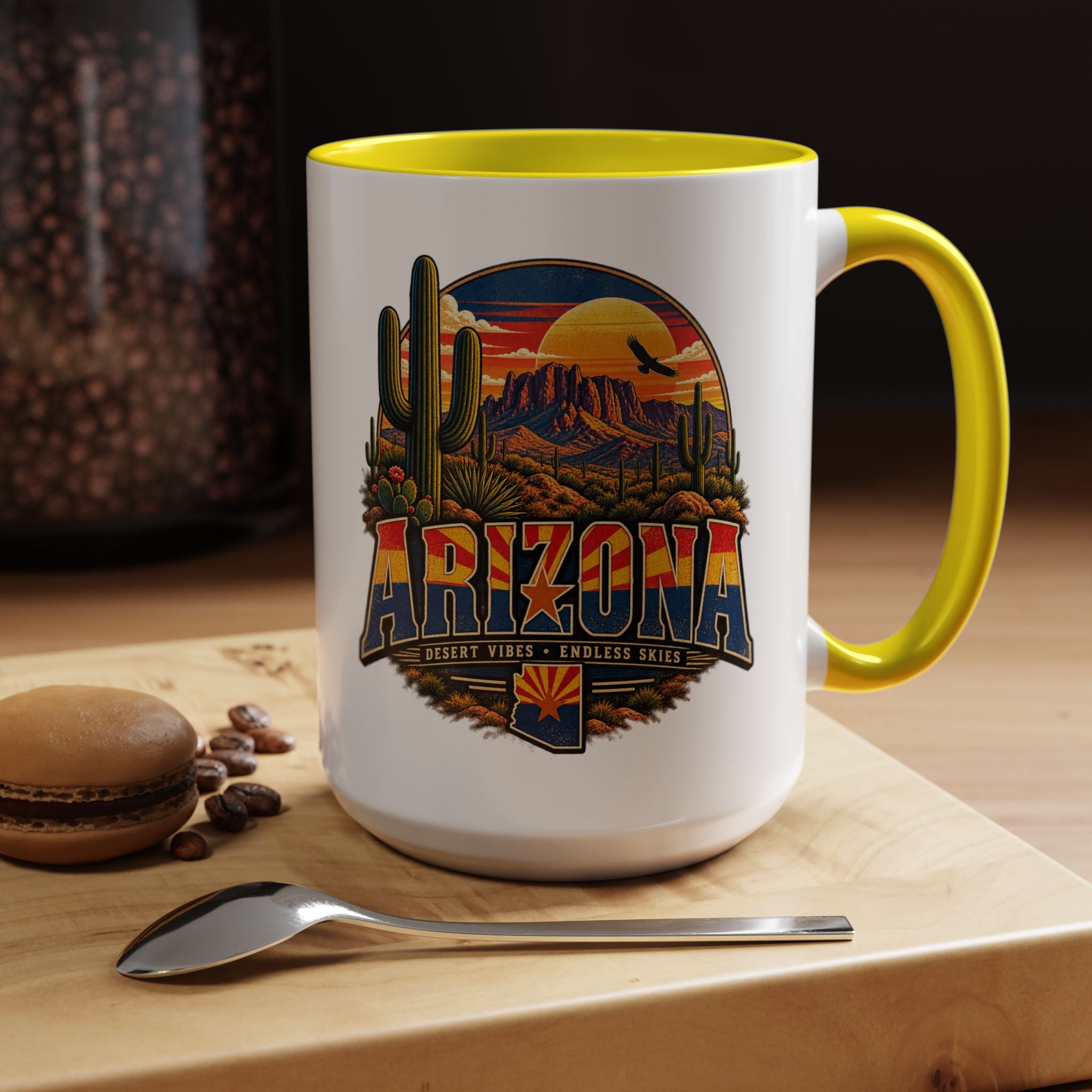 Arizona Coffee Mug – Desert Vibes Scenic Souvenir (11/15oz) — back view 2