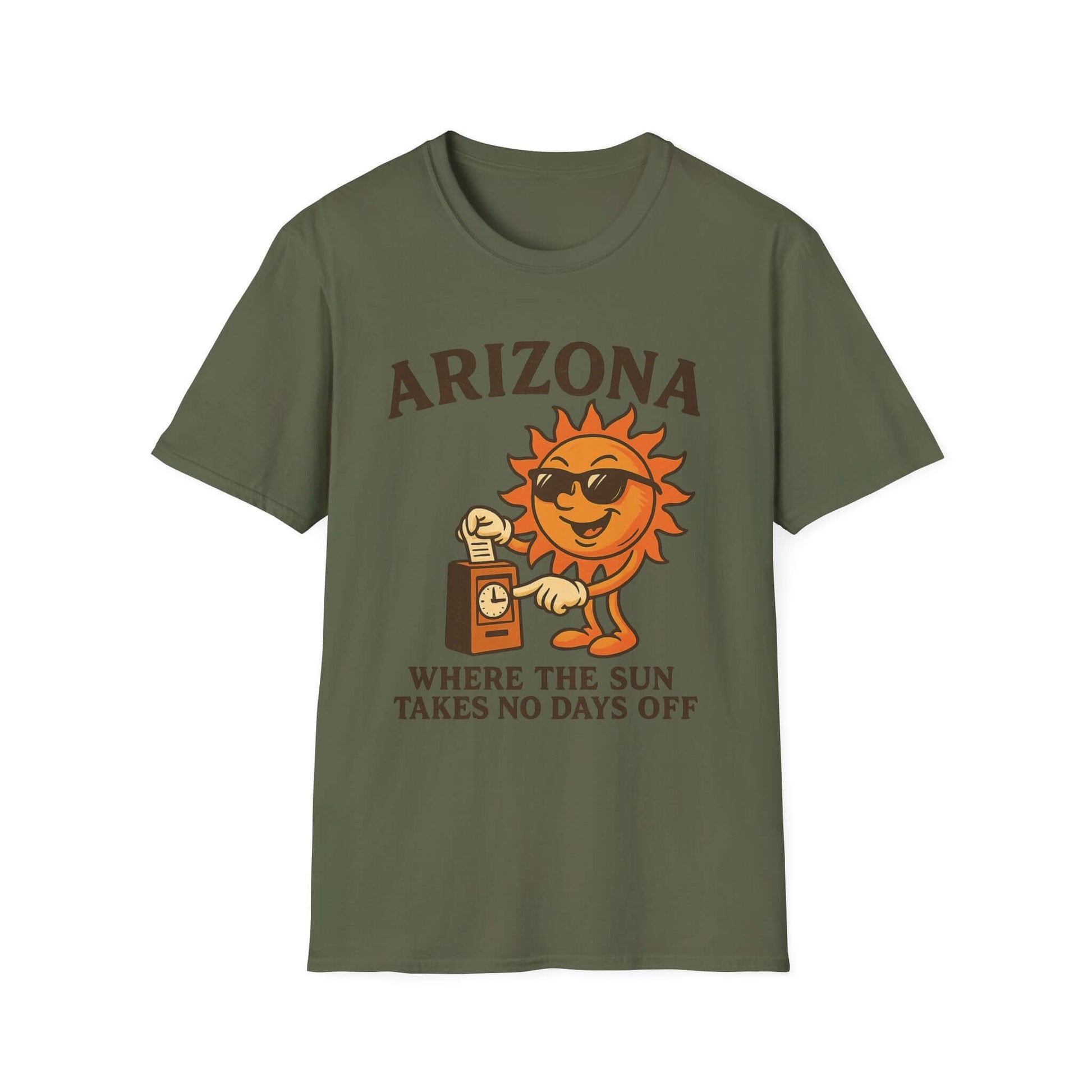 Arizona Sun T-Shirt with playful sun graphic, perfect for summer and casual outings, ideal gift for Arizona lovers.