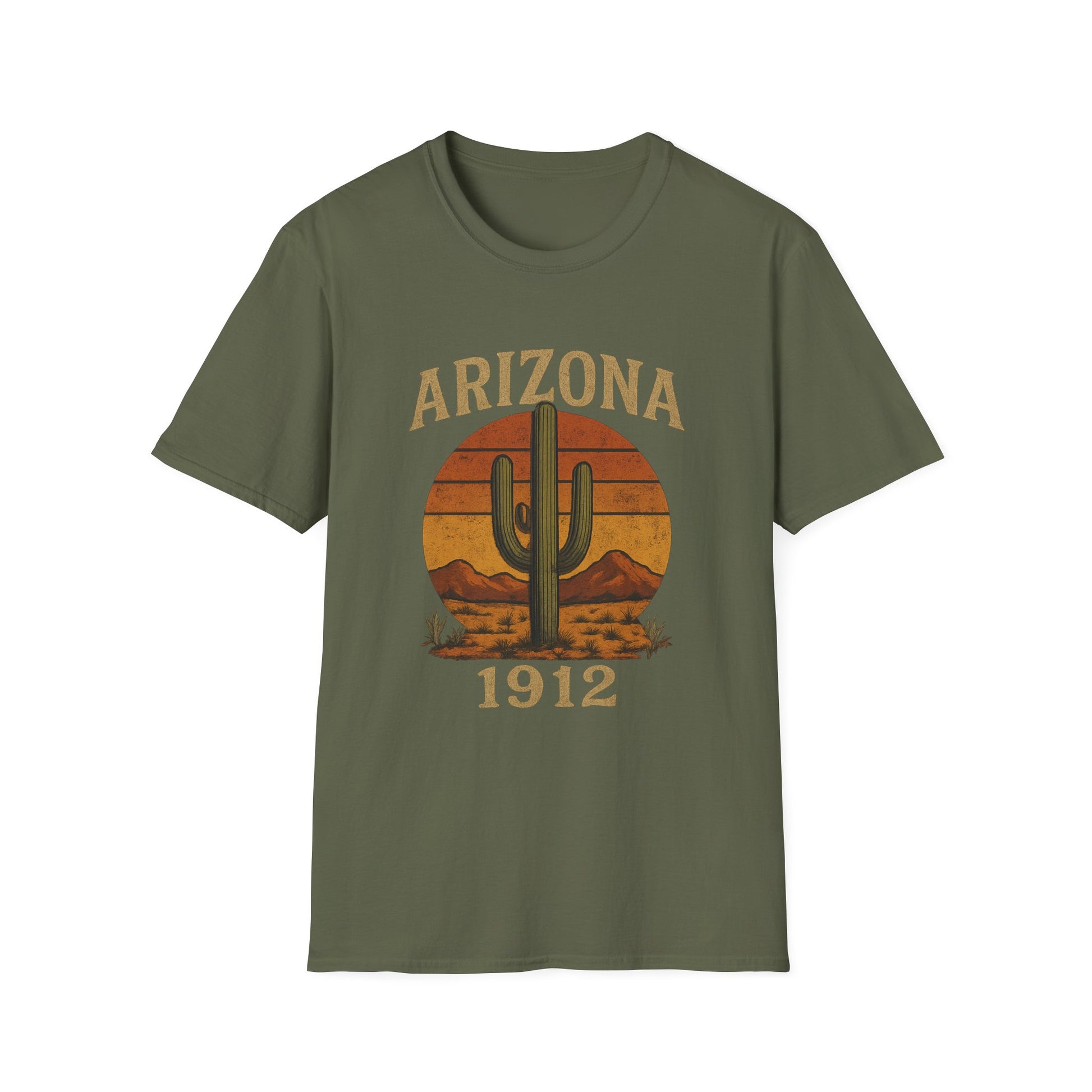 Arizona Retro Graphic T-Shirt, Vintage Style Tee, Cactus Shirt, Southwest Apparel.