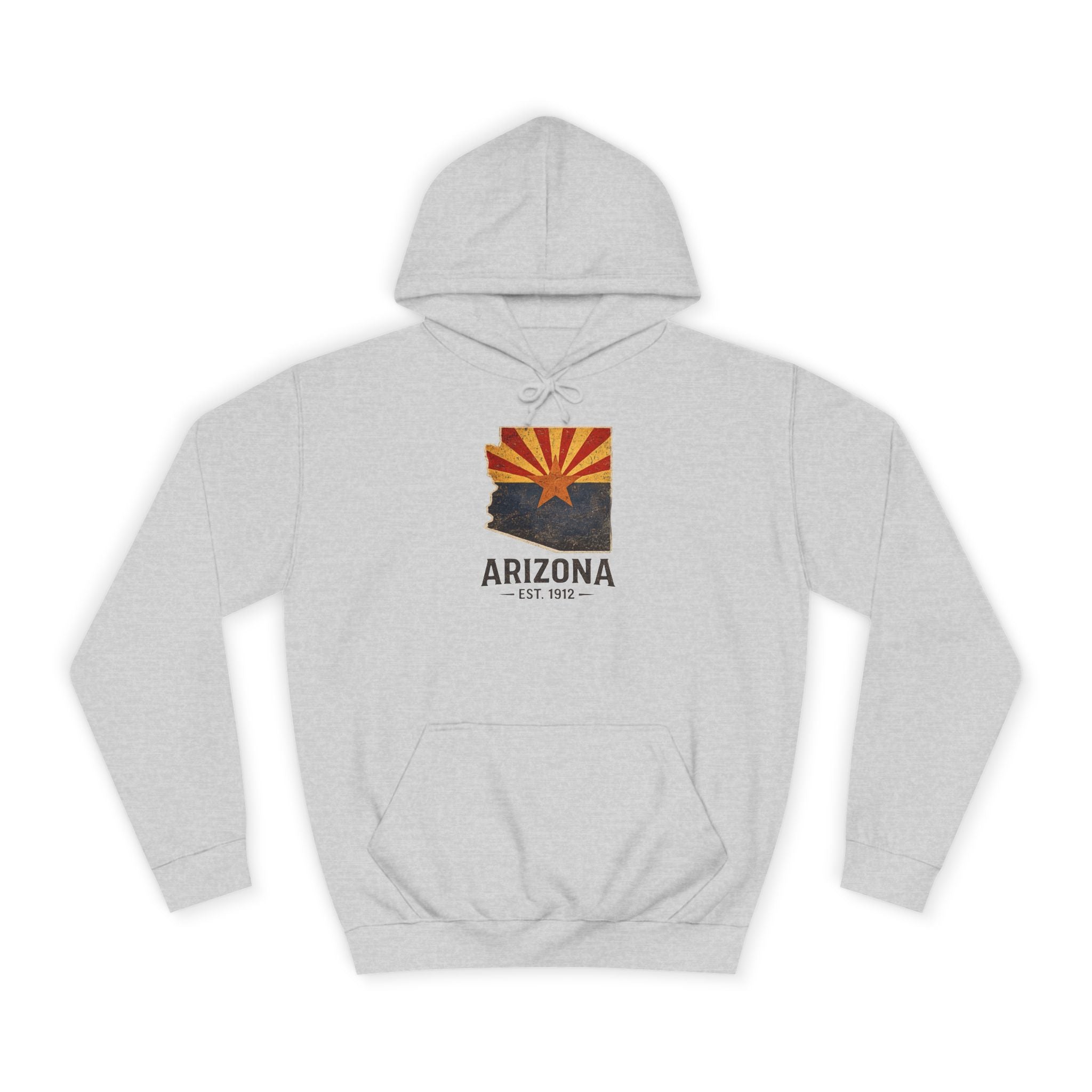 Arizona State Flag Pullover Hoodie — Vintage 'Arizona Est. 1912' Graphic Sweatshirt — back view