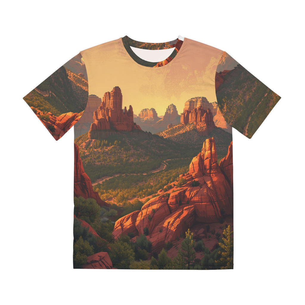 Sedona Red Rocks All-Over Print Tee — Arizona Desert Sunset