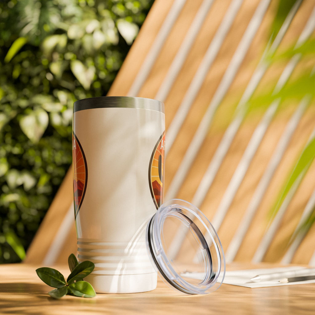 Arizona Sunset Tumbler — 20oz Desert Cactus Travel Mug — front view 2
