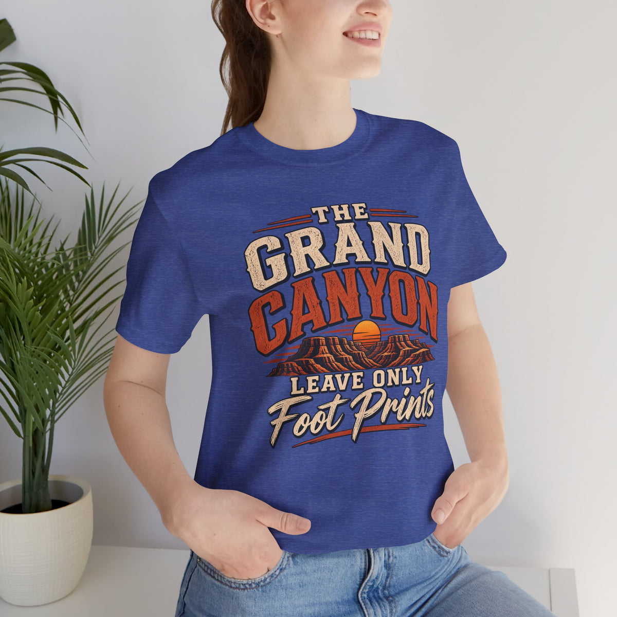 Grand Canyon T-Shirt – "Leave Only Footprints" Retro National Park Tee — detail view