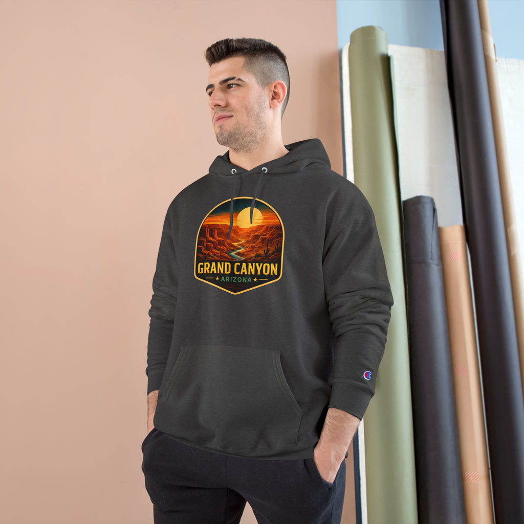 Arizona Desert Hoodie — Grand Canyon Sunset Badge Pullover