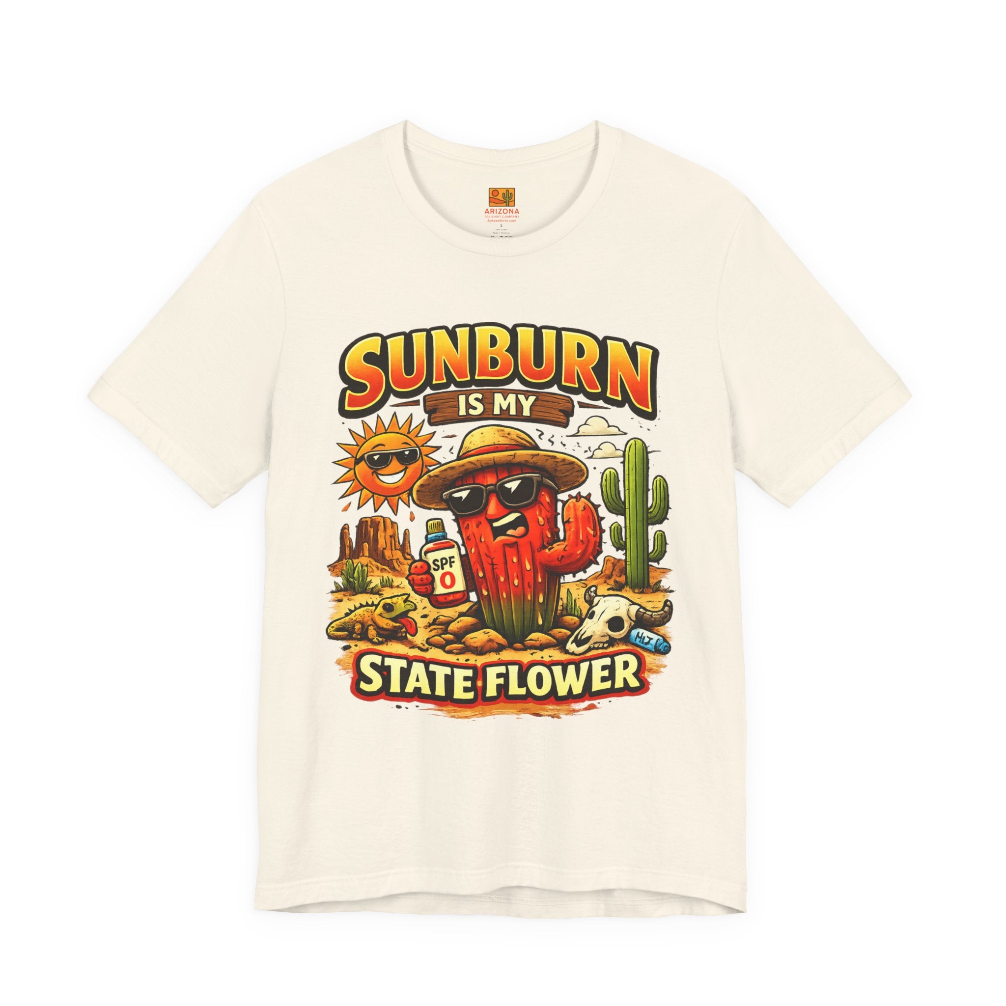 Arizona Desert Sunset Coyote & Saguaro T-Shirt — side view 2