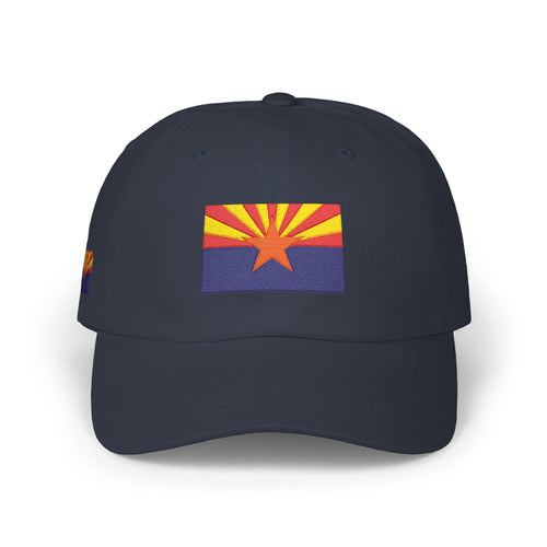 Arizona flag embroidered dad cap - Navy, front view