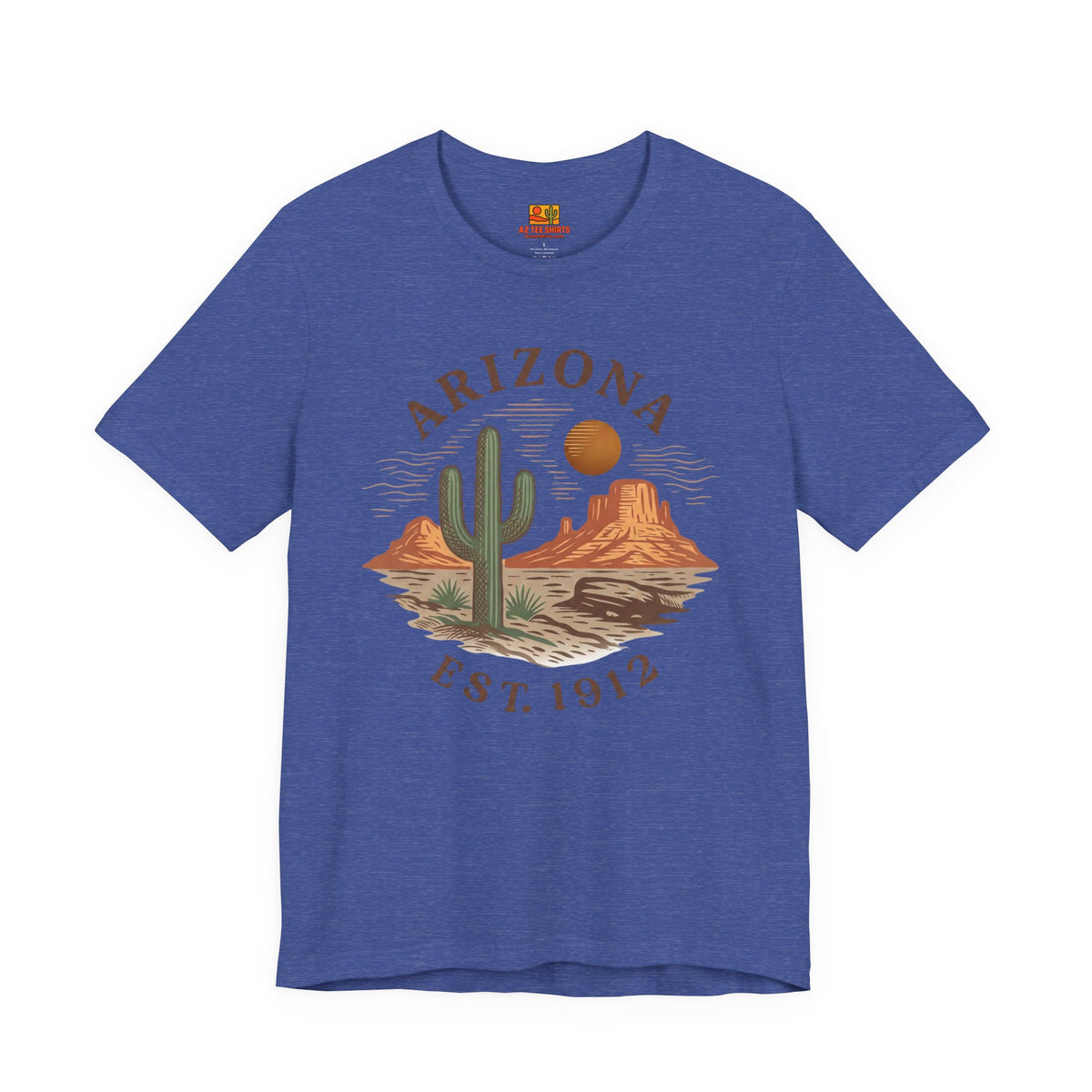 Arizona Desert Graphic Tee — 'Arizona Est. 1912' Cactus Sunset T-Shirt — back view 2