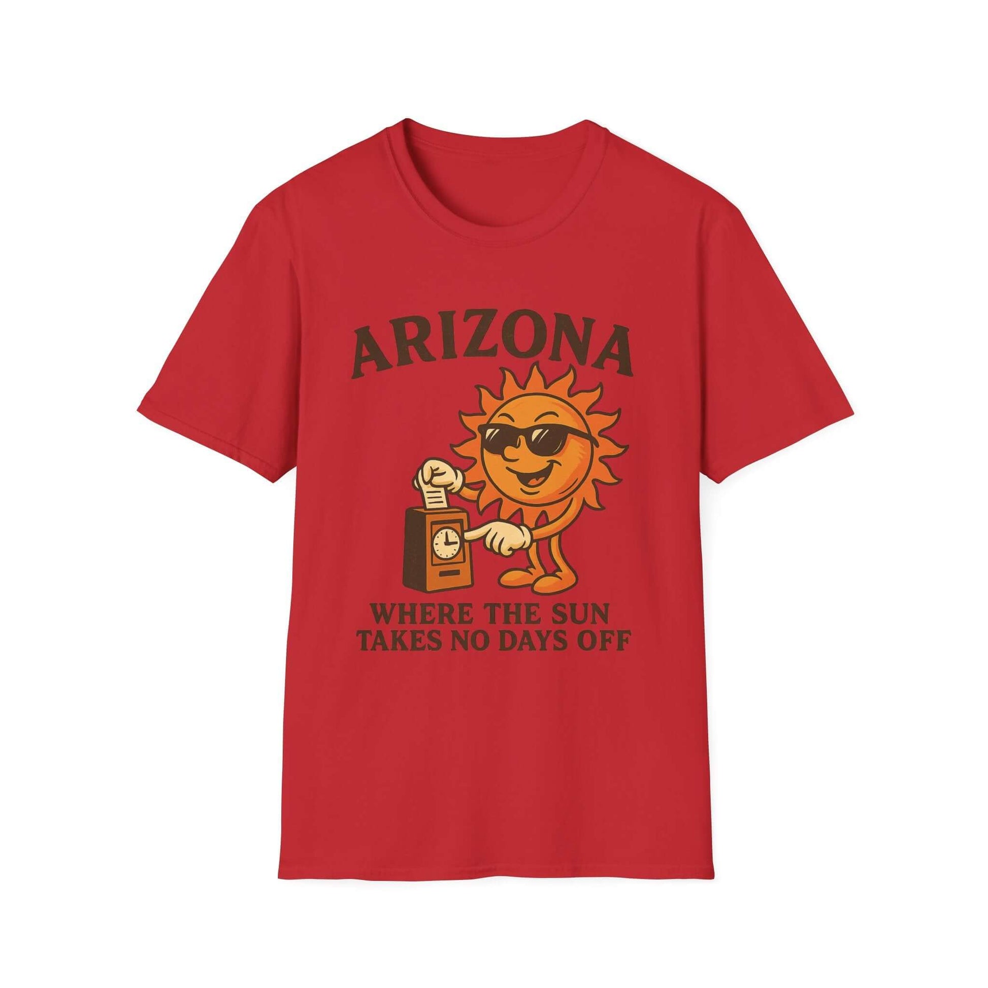 Arizona sun graphic t-shirt, playful design, perfect for summer vacation and casual outings.