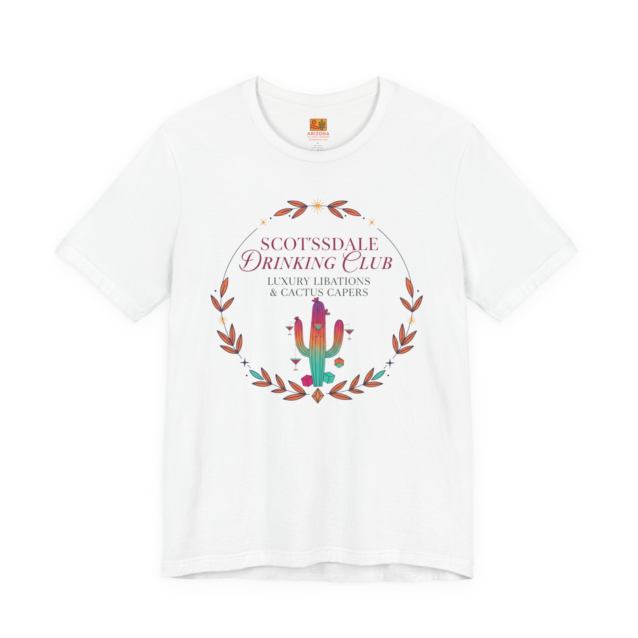 Scottsdale Drinking Club Tee — Cactus & Cocktail Graphic T-Shirt — alternate view 2