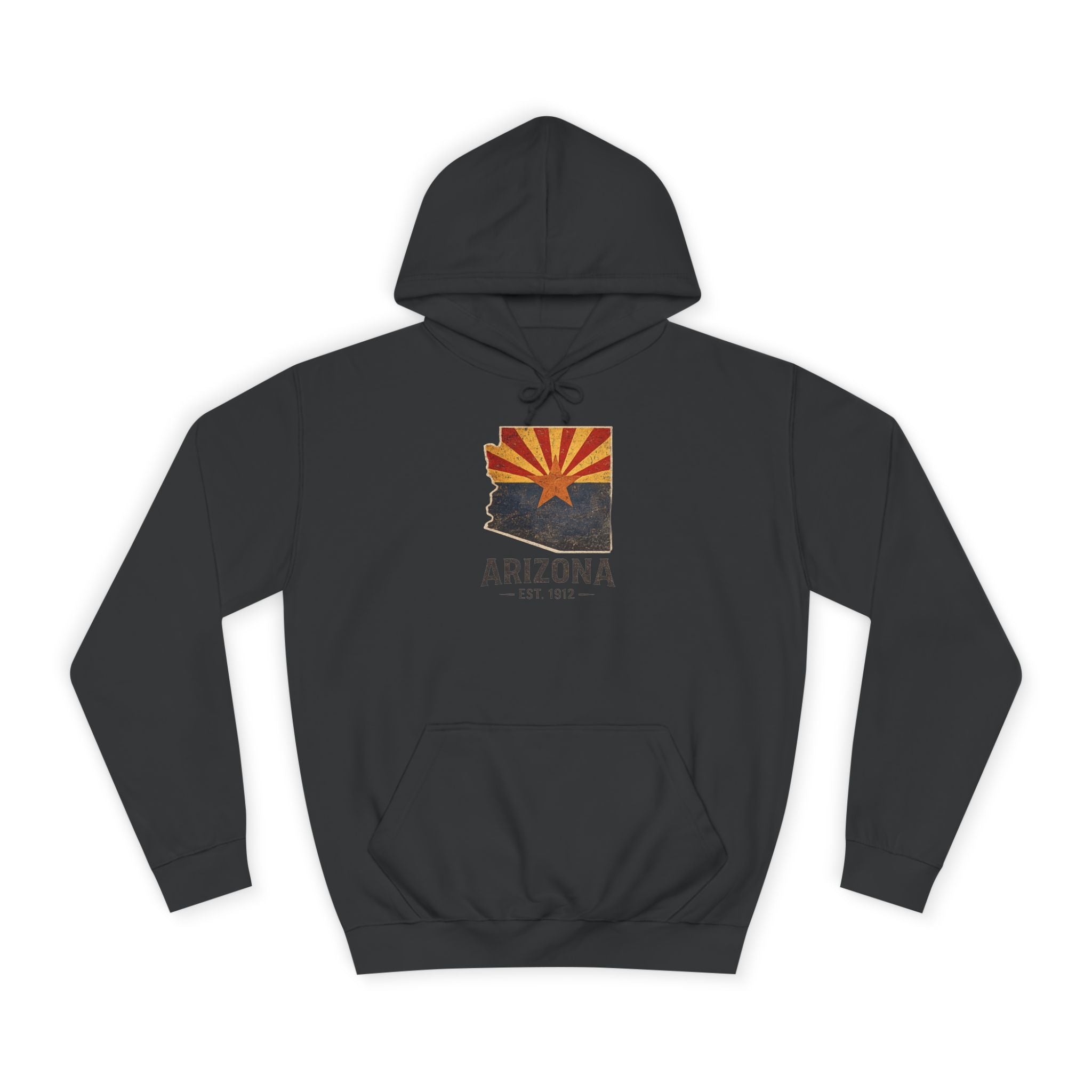 Arizona State Flag Pullover Hoodie — Vintage 'Arizona Est. 1912' Graphic Sweatshirt — side view