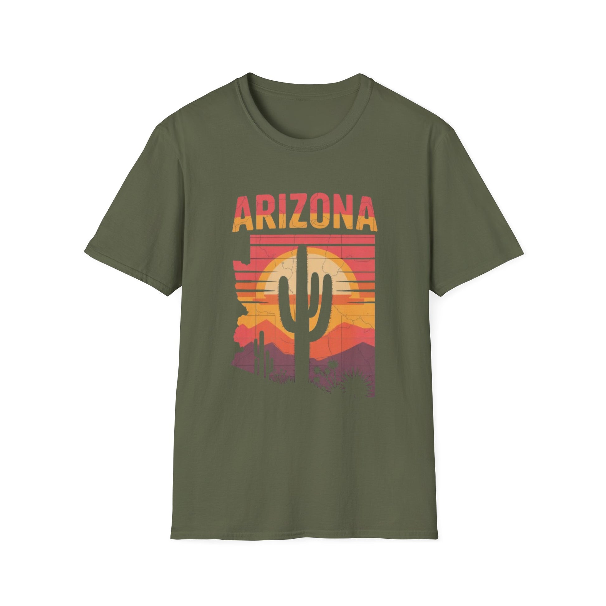 Arizona Desert Vibes T-Shirt, Unisex Softstyle Tee, Southwest Graphic Shirt, Perfect for Travel, Casual Wear, Gifts