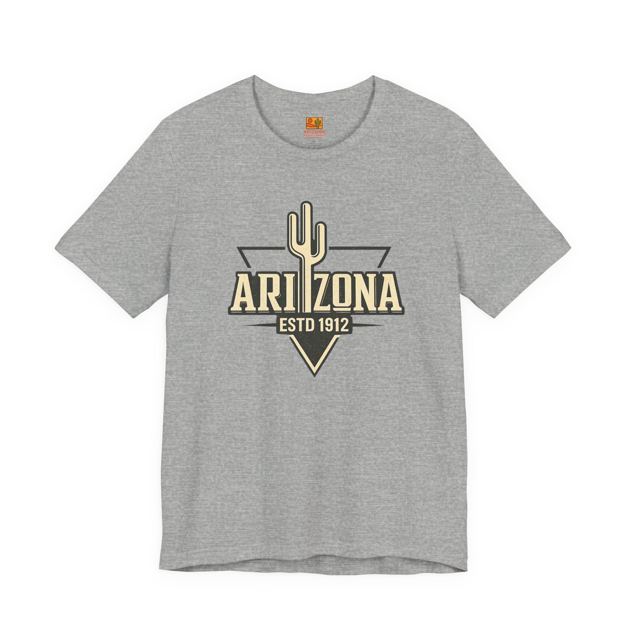 Arizona Cactus Vintage Logo Tee — ESTD 1912 Desert Graphic T-Shirt — back view