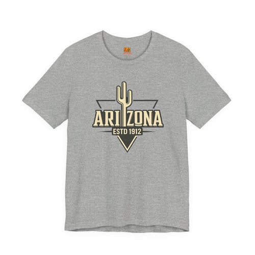 Arizona Cactus Vintage Logo Tee — ESTD 1912 Desert Graphic T-Shirt — back view