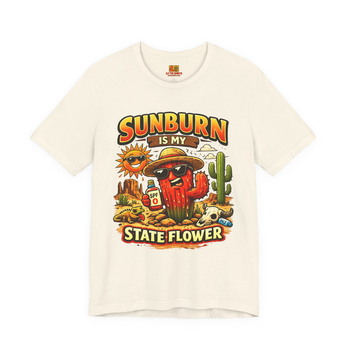 Arizona Desert Sunset Coyote & Saguaro T-Shirt — side view 2