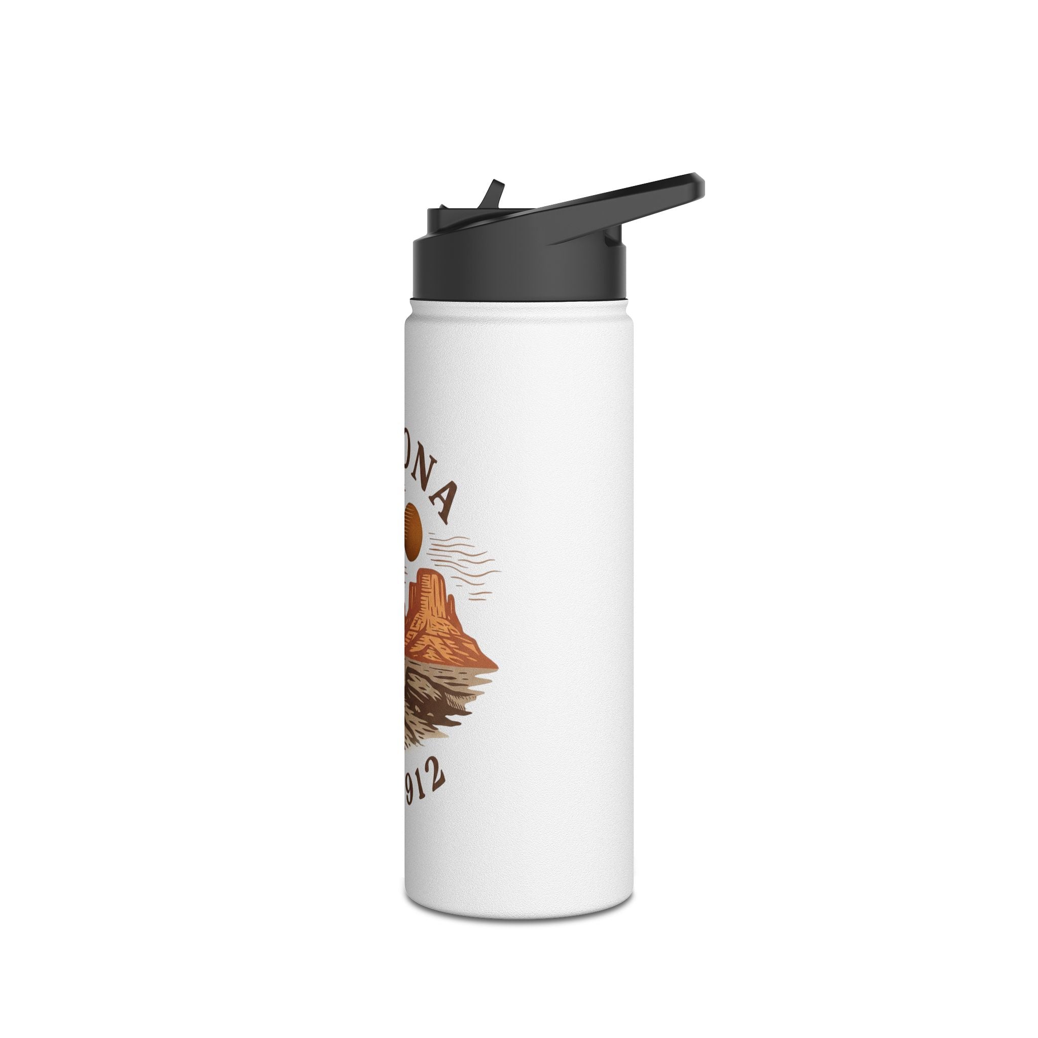 Arizona Desert Stainless Steel Water Bottle — 'Arizona Est. 1912' Travel Bottle — back view 2