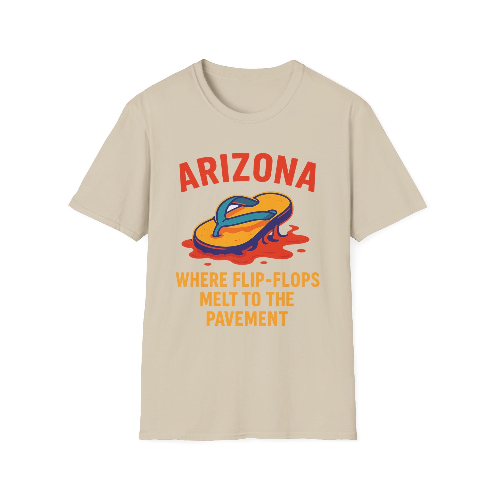 Arizona summer t-shirt featuring flip-flop design, perfect for beach days and casual outings.