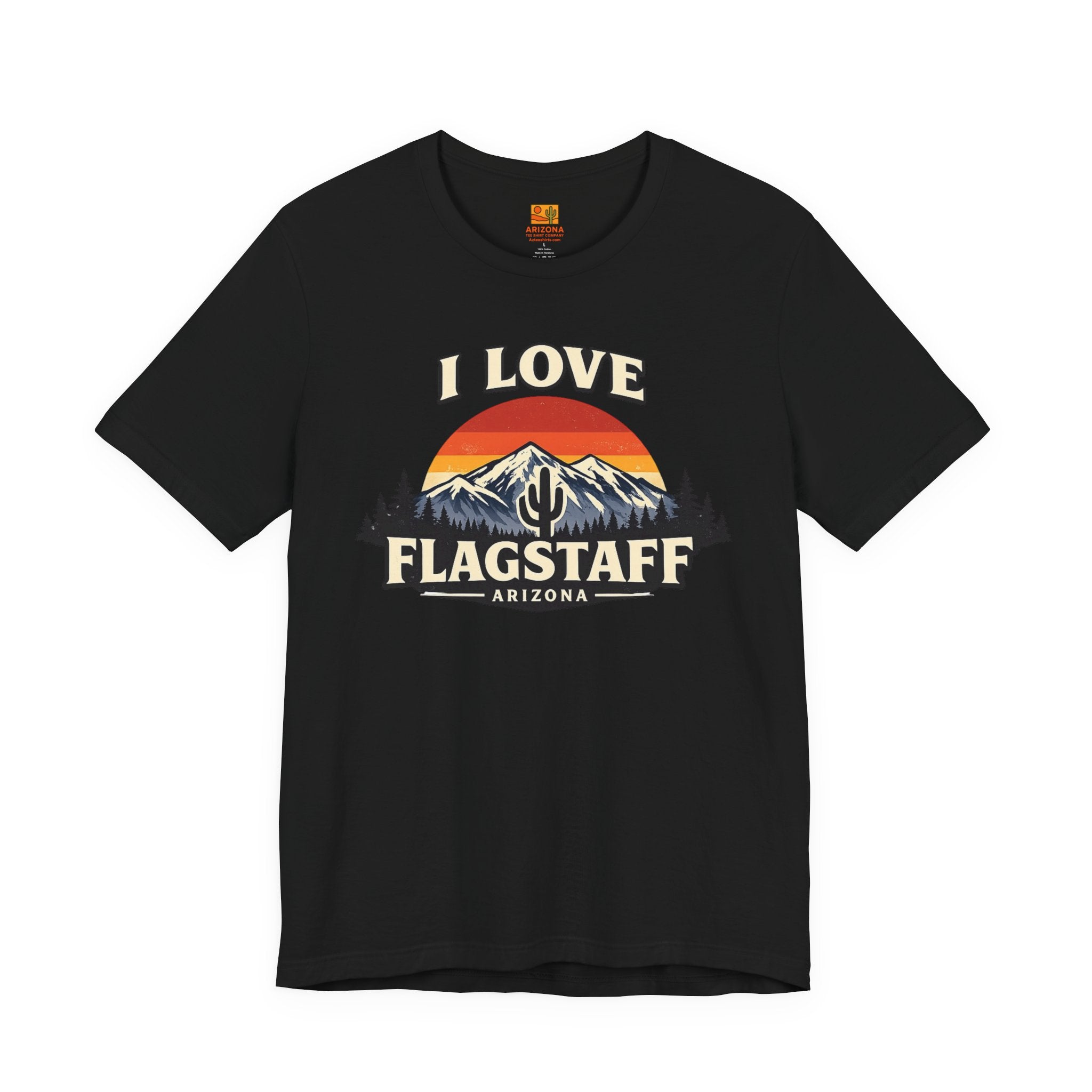 I Love Flagstaff Retro Mountain T‑Shirt — Flagstaff, AZ Travel Tee — lifestyle view