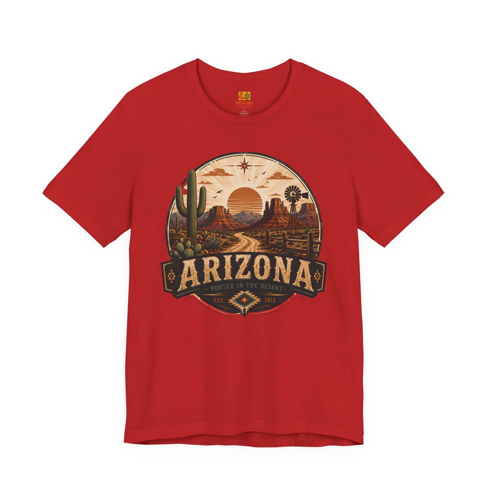 Arizona Desert Tee — Retro Sunset Cactus Arizona T-Shirt — alternate view