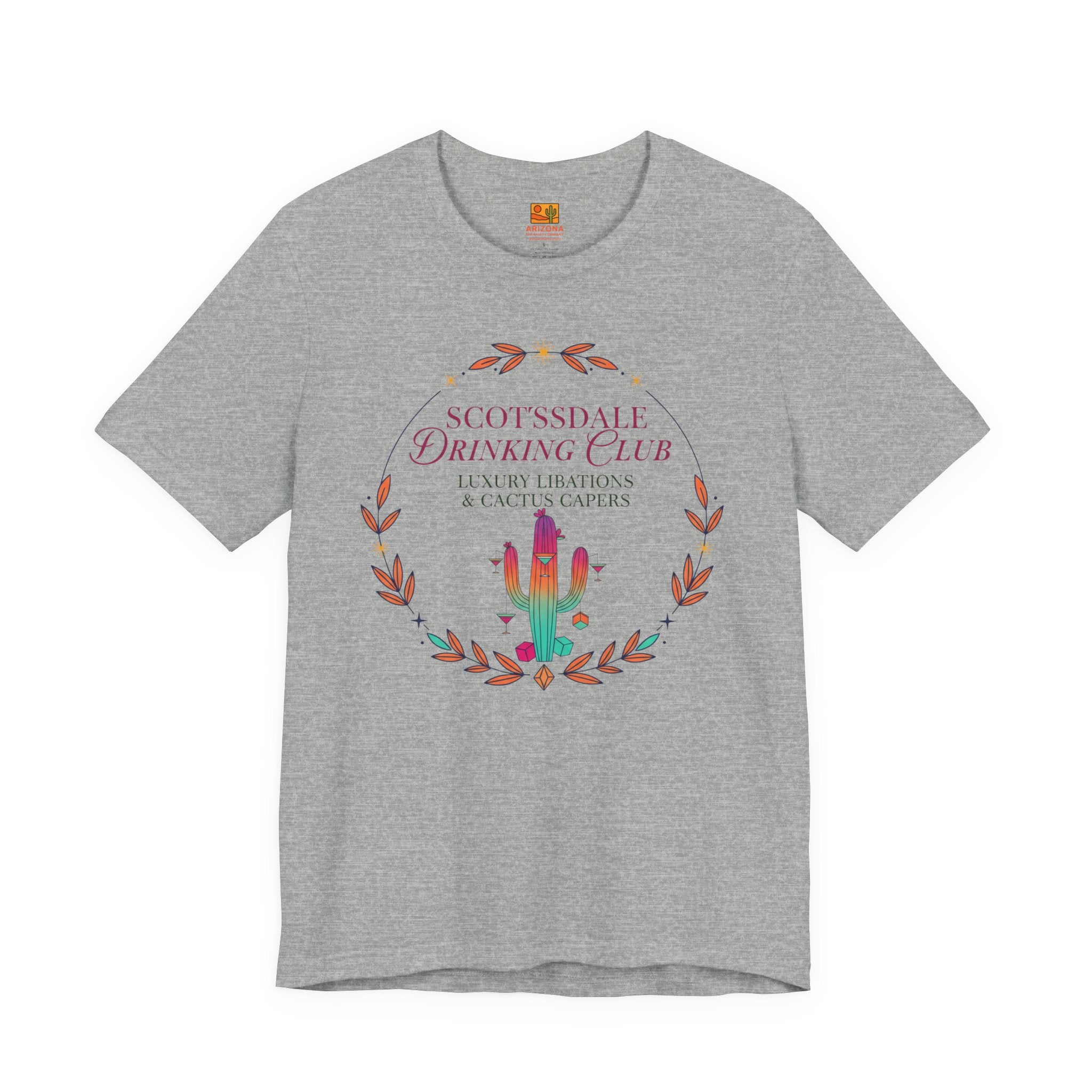 Scottsdale Drinking Club Tee — Cactus & Cocktail Graphic T-Shirt — back view