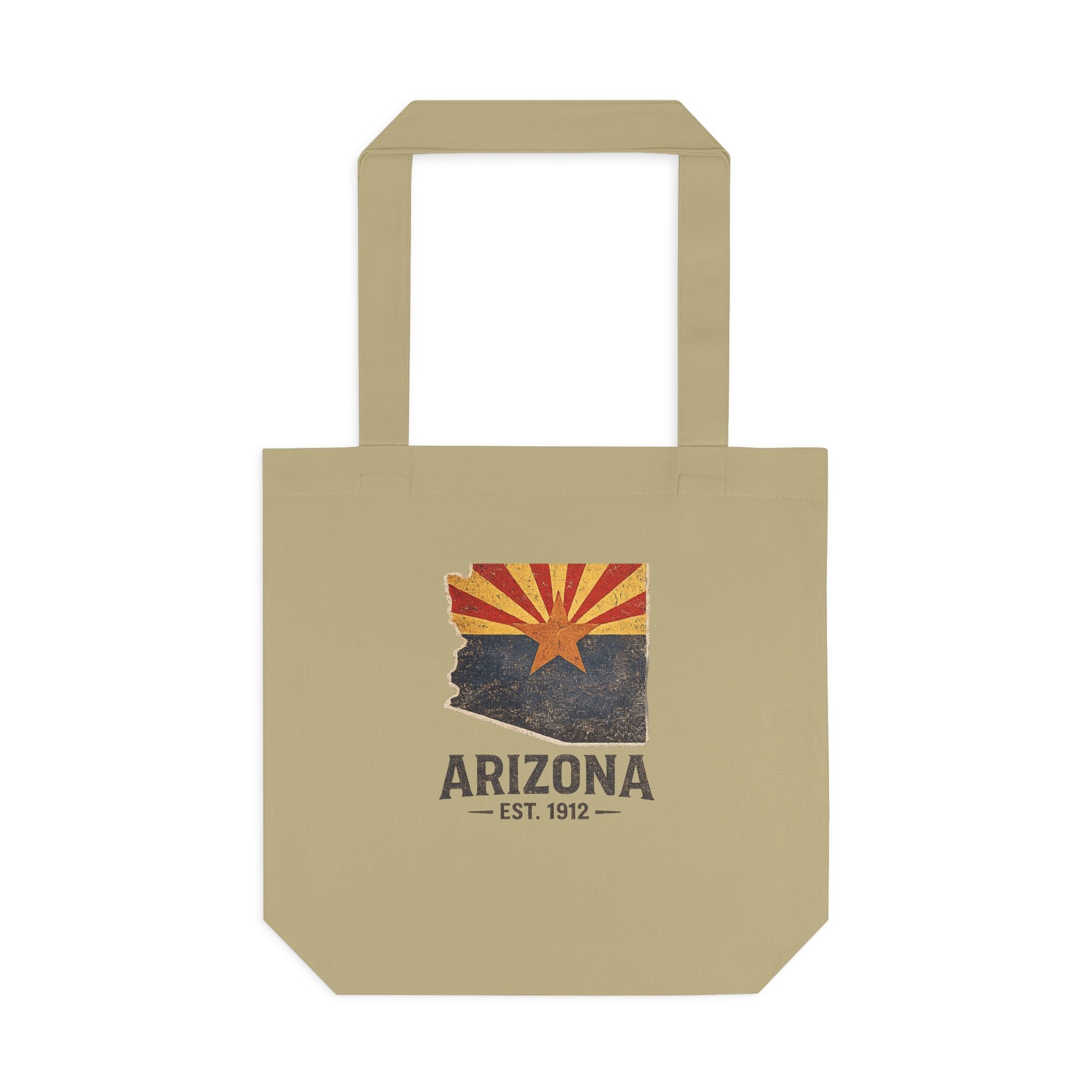 Arizona State Flag Canvas Tote Bag - Vintage Arizona Est. 1912 Shopping Bag