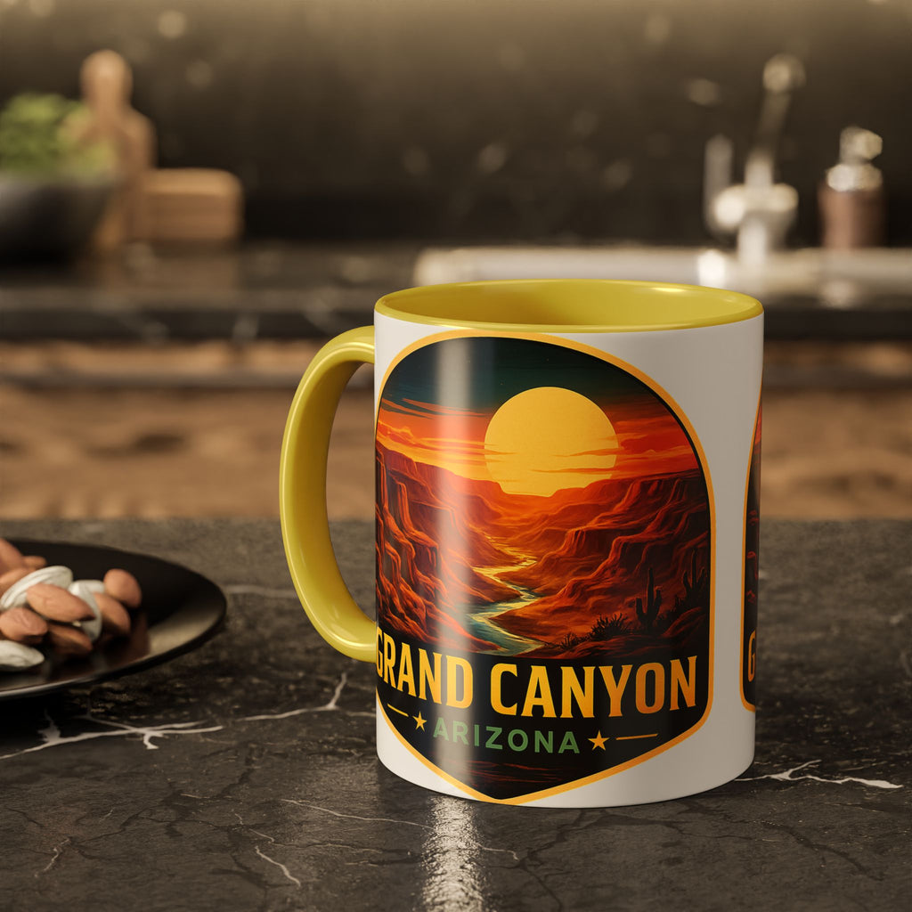 Grand Canyon Sunset Mug — Arizona Travel Coffee Cup (11oz/15oz) — back view