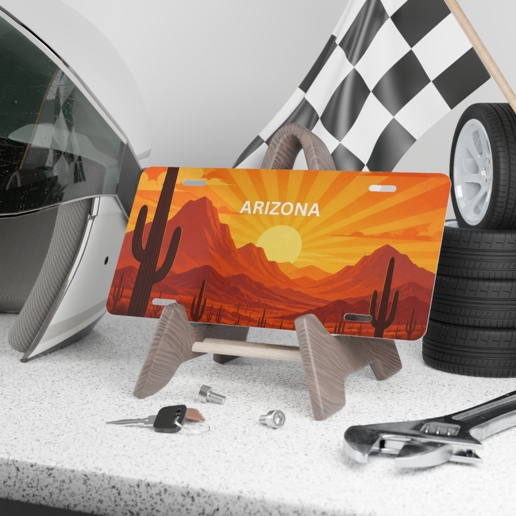 Arizona Sunset Vanity Plate - Desert License Plate Decor — front view