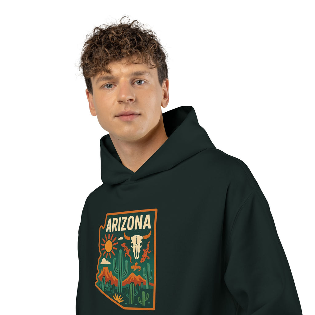 Arizona Desert Hoodie — State Outline Badge Pullover