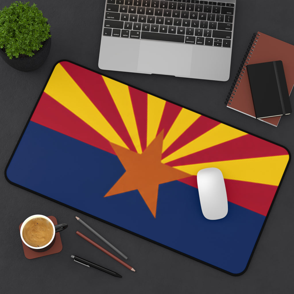 Arizona Flag Desk Mat — State Pride Mouse Pad for Office & Home — side view 2