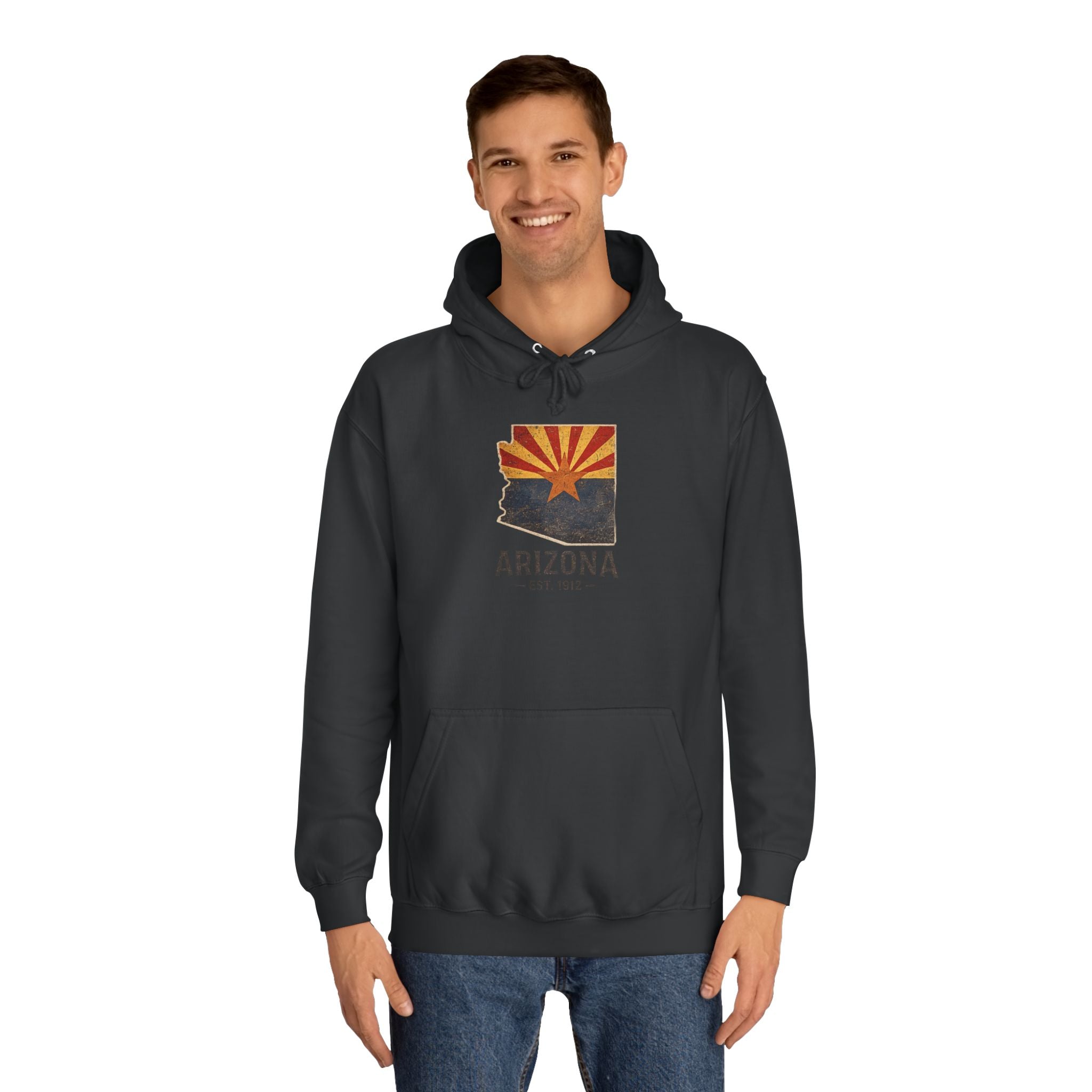 Arizona State Flag Pullover Hoodie — Vintage 'Arizona Est. 1912' Graphic Sweatshirt — alternate view 2