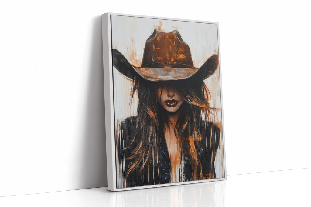 Cowgirl in Crimson modern Western cowgirl painting wall art, view 17