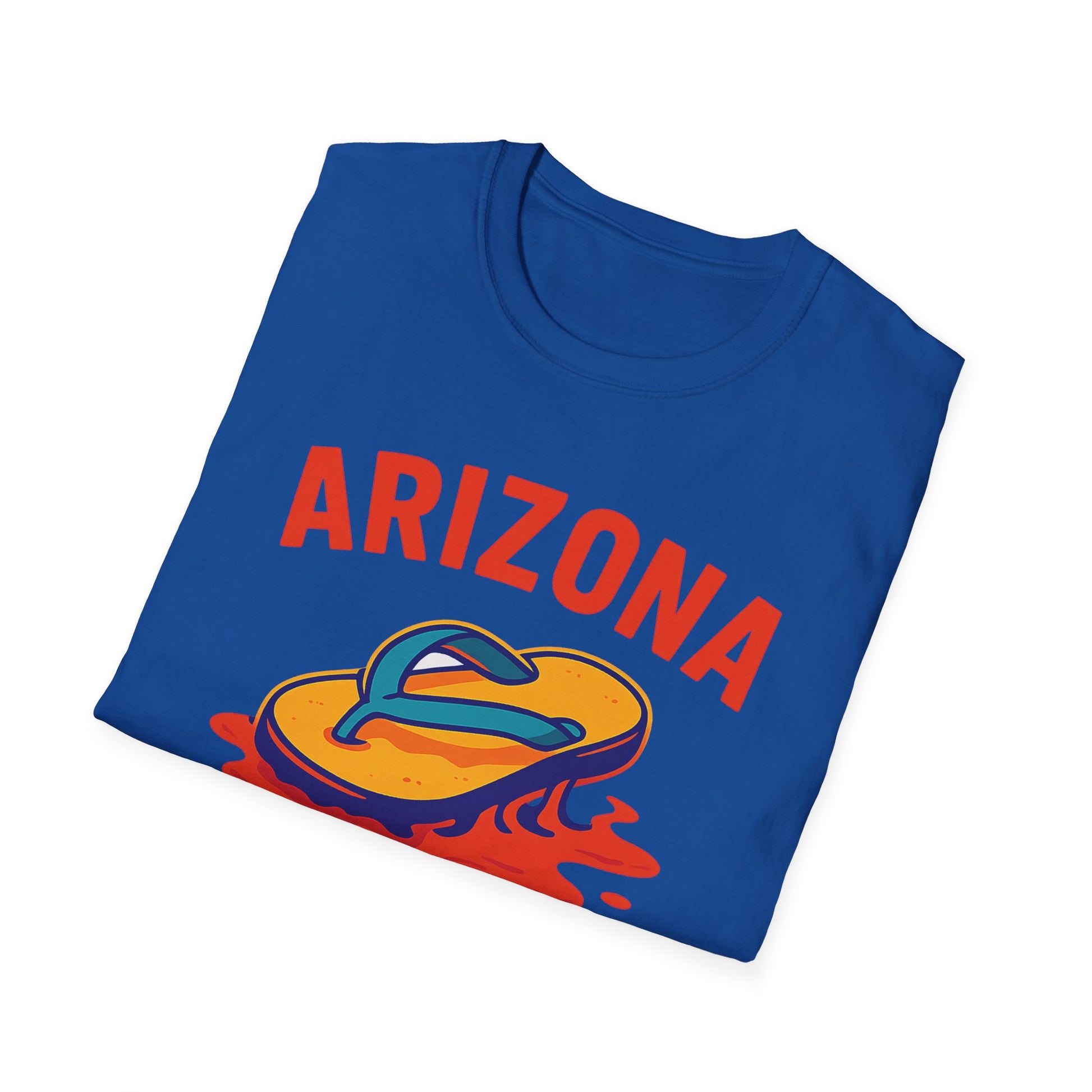 Arizona Flip-Flop T-Shirt in blue, featuring colorful design and casual style, perfect for beach days and vacation.
