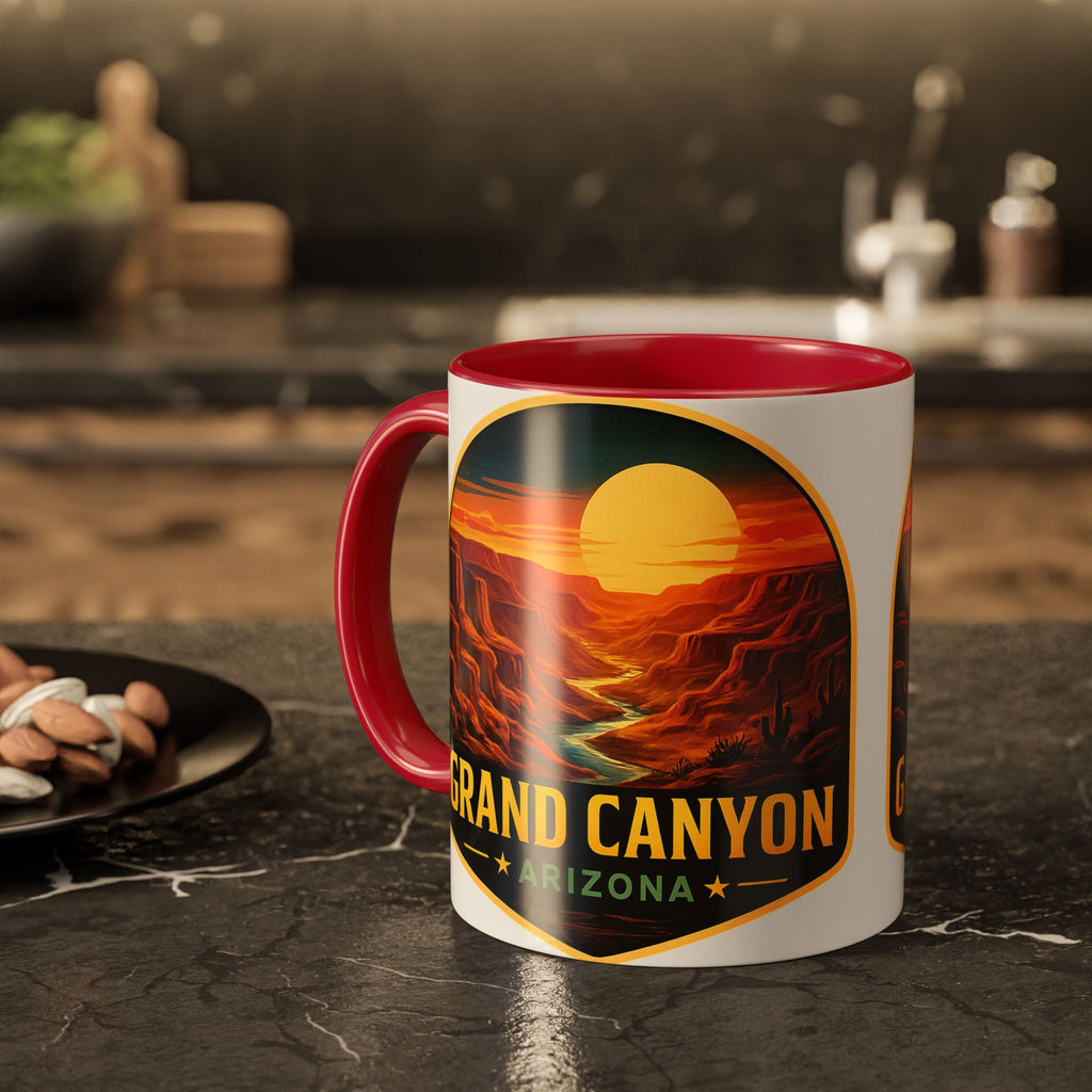 Grand Canyon Sunset Mug — Arizona Travel Coffee Cup (11oz/15oz) — lifestyle view