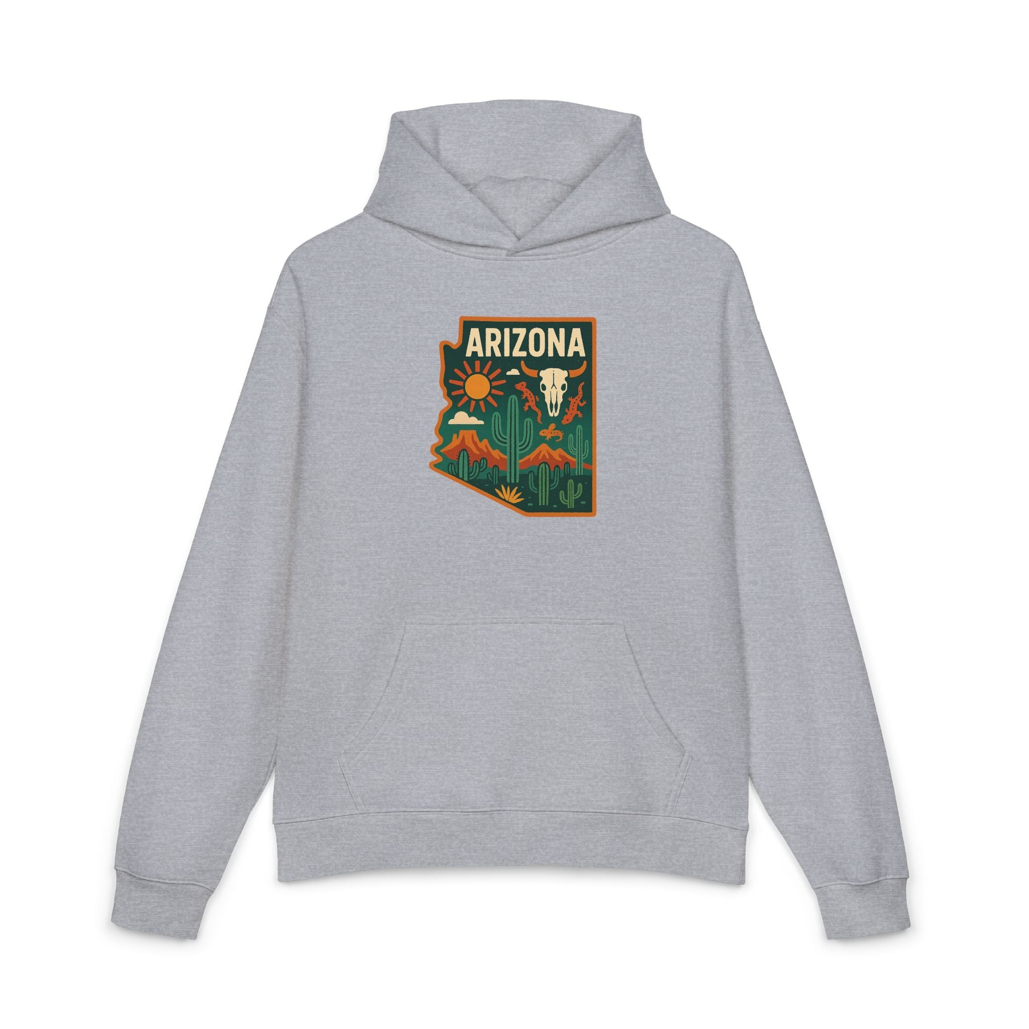 Arizona Desert Hoodie — State Outline Badge Pullover