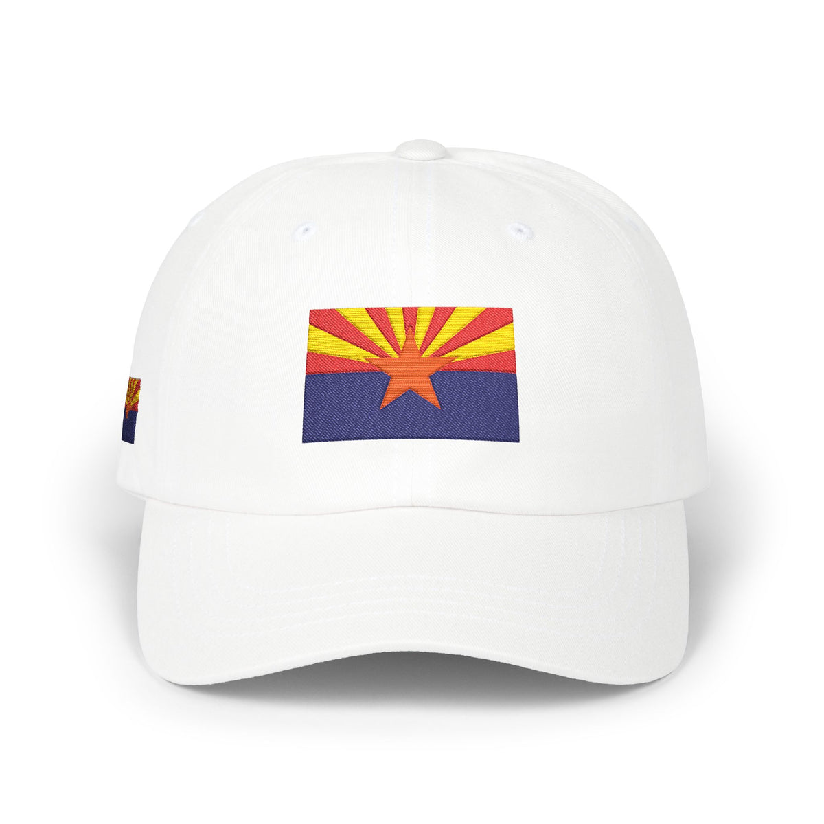 Arizona flag embroidered dad cap - White, front view