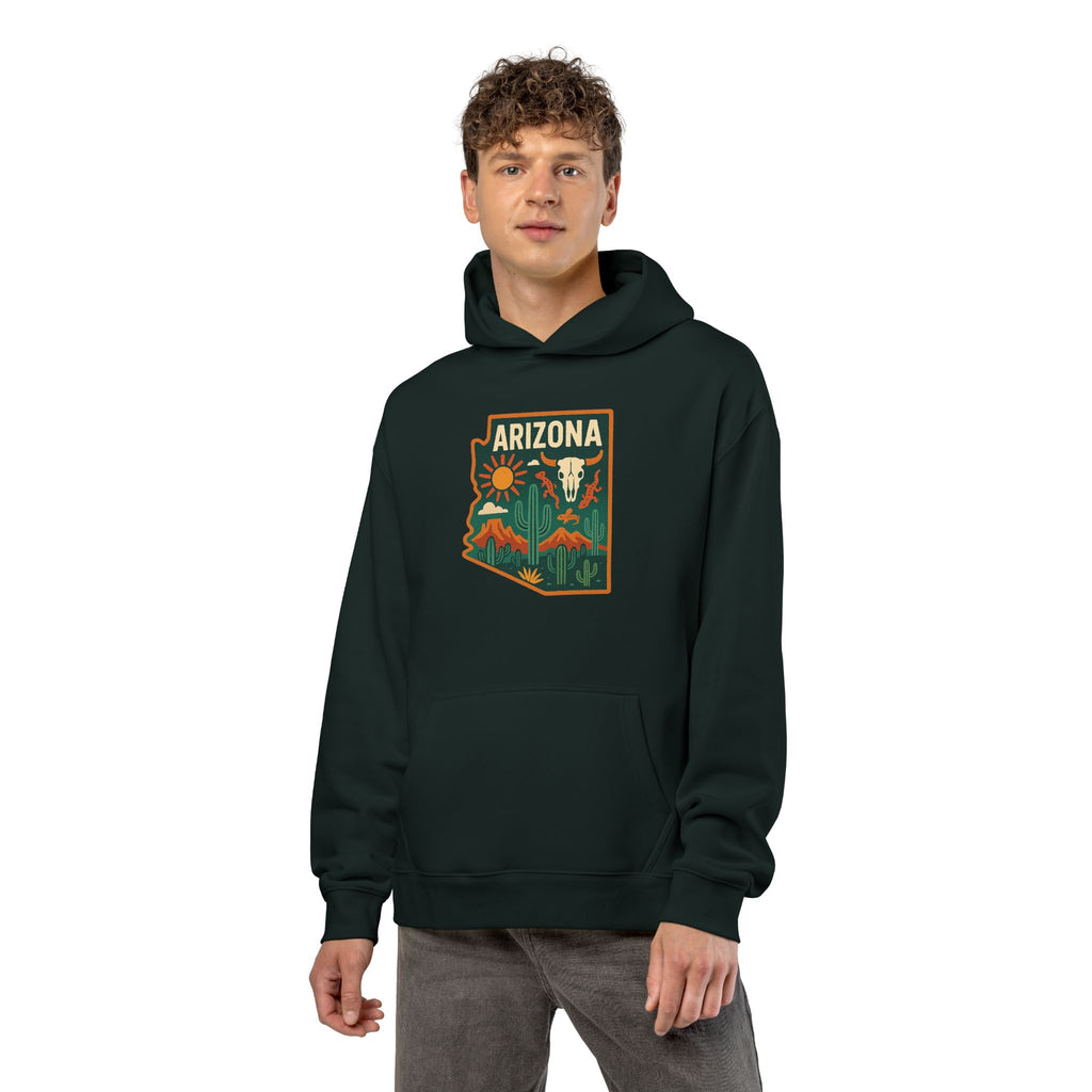 Arizona Desert Hoodie — State Outline Badge Pullover
