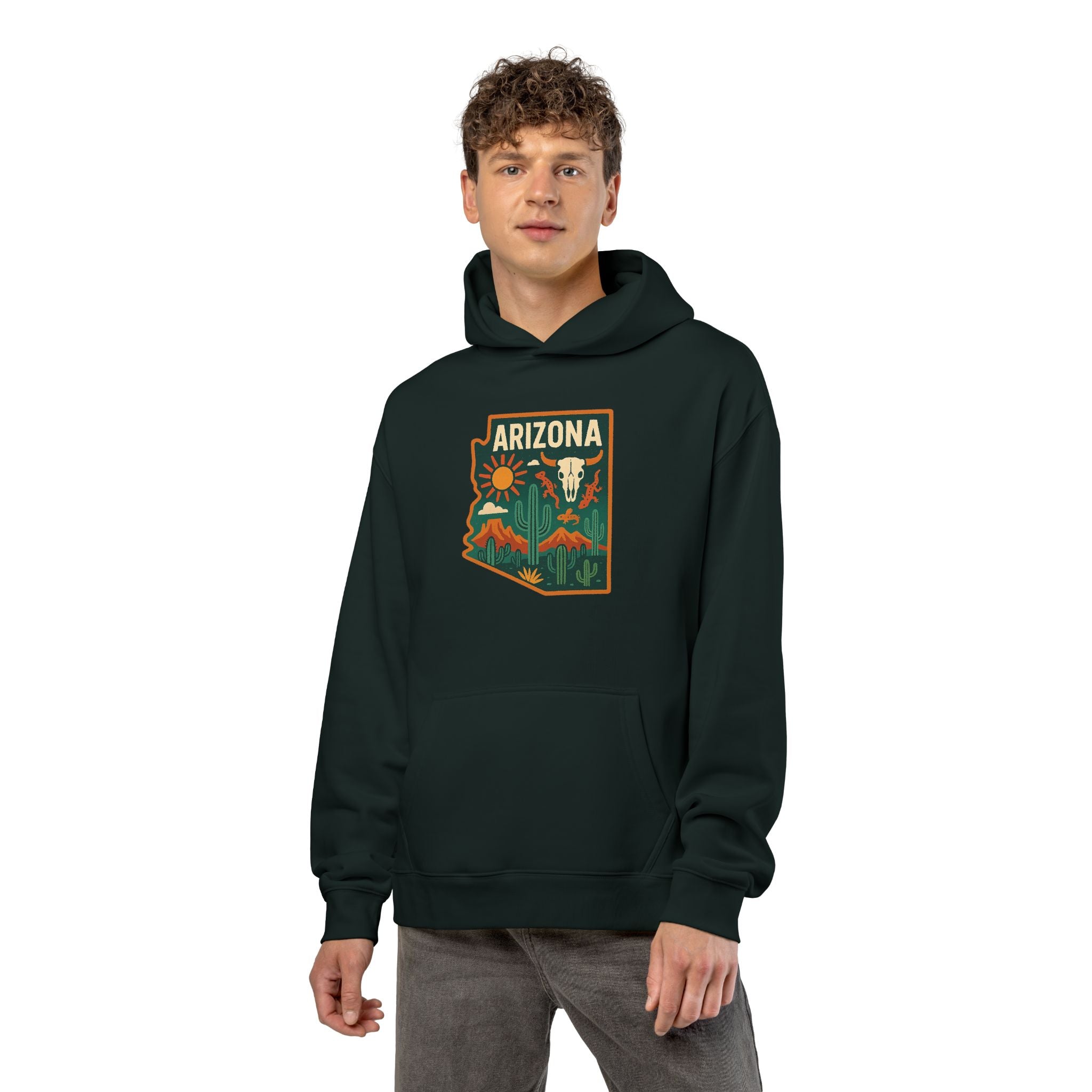 Arizona Desert Hoodie — State Outline Badge Pullover