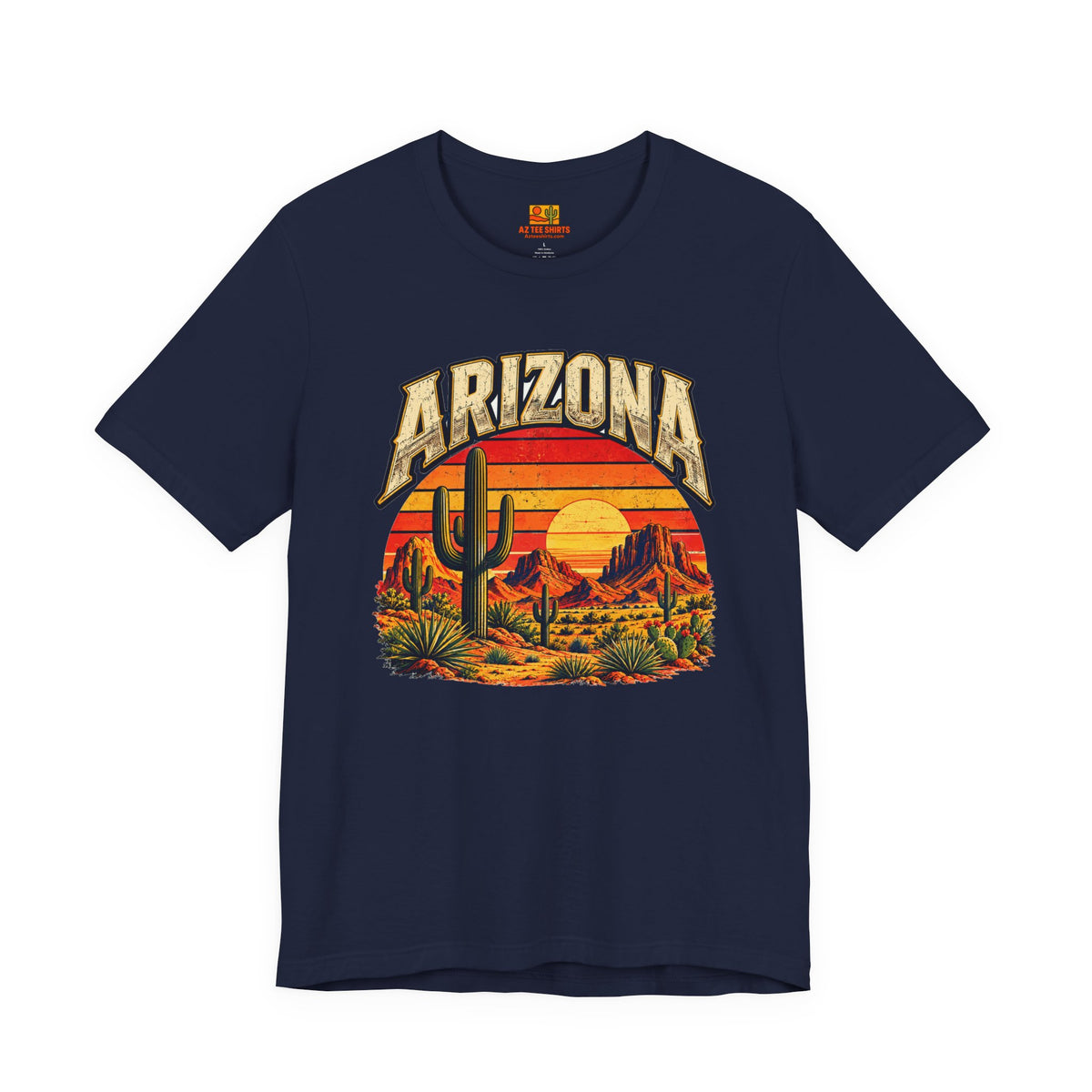 Arizona Saguaro Sunset T-Shirt in navy