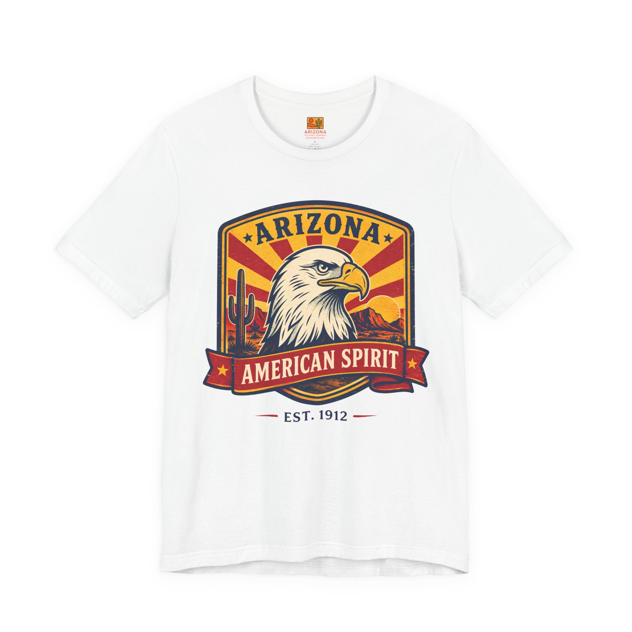 Arizona American Spirit Eagle T-Shirt — Patriotic Desert Vintage Graphic Tee — back view 2
