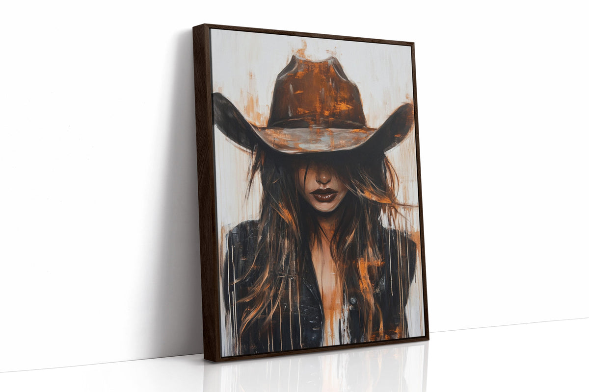 Cowgirl in Crimson modern Western cowgirl painting wall art, view 18
