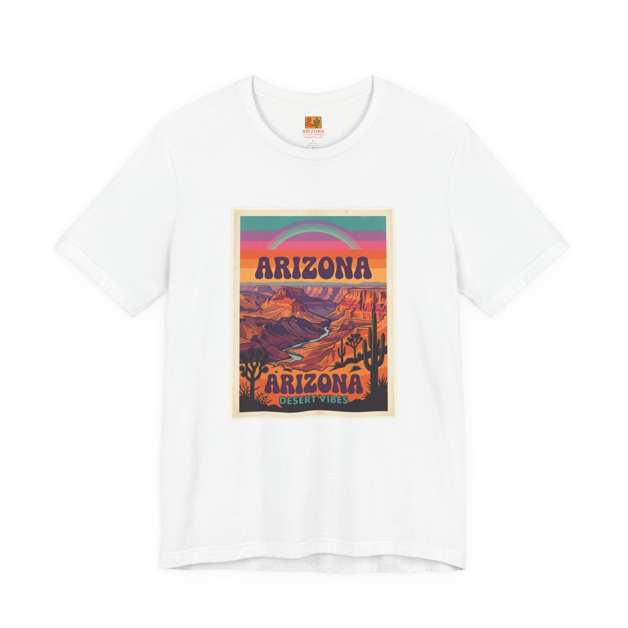 Arizona Sunset Tee — Retro Desert Graphic T-Shirt — back view