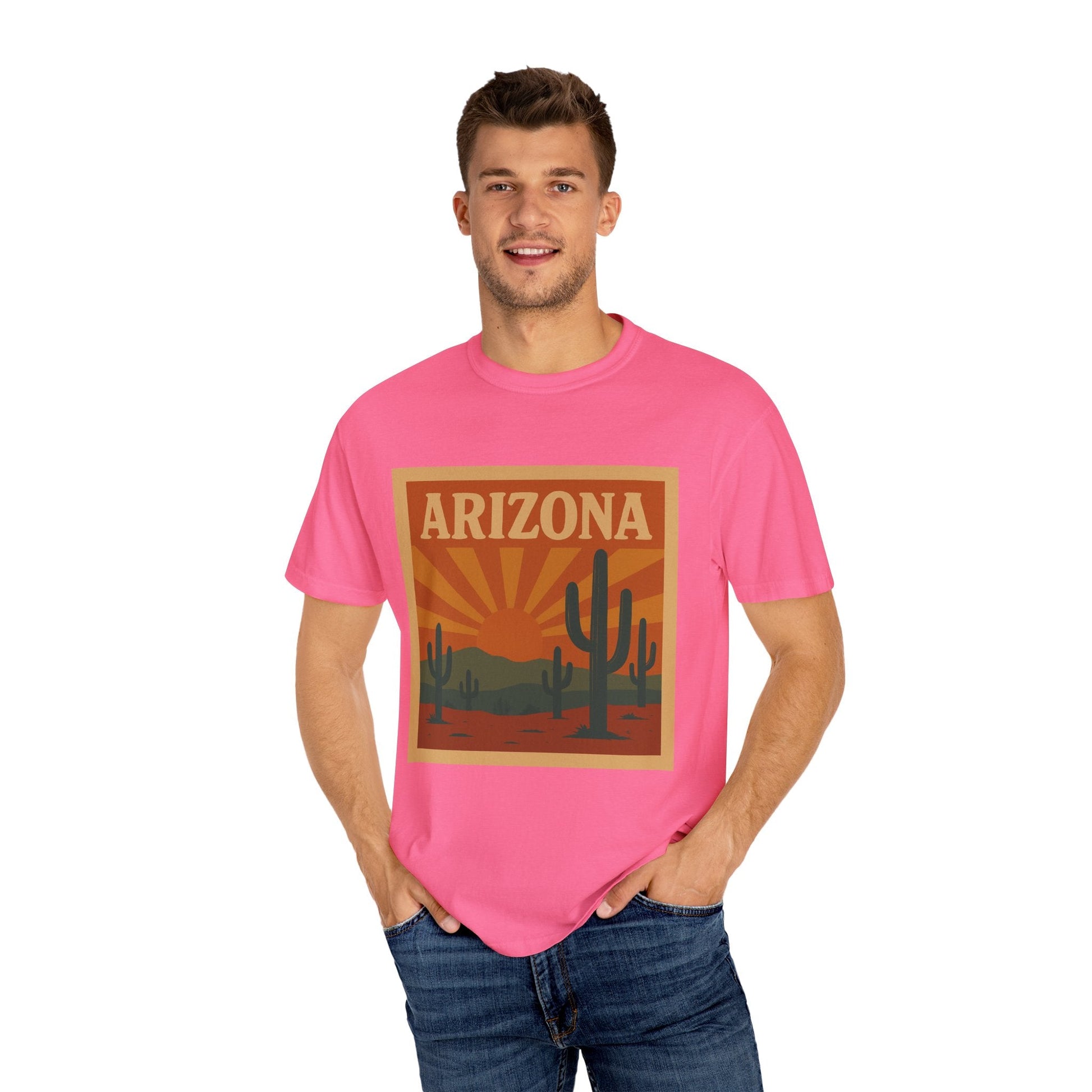 Arizona Sunset Unisex Garment-Dyed T-Shirt Printify